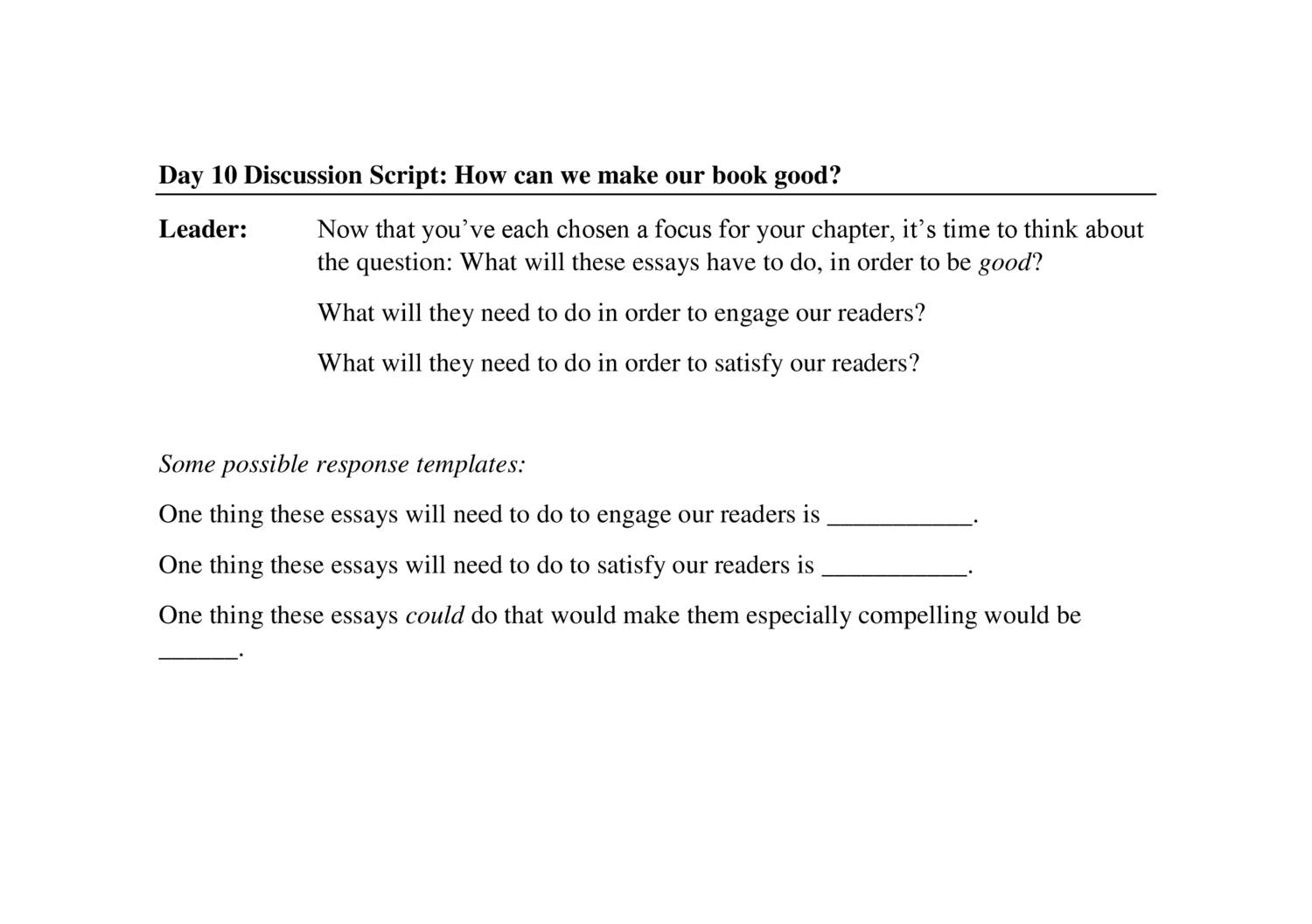 Day 10 Discussion Script.docx | DocDroid