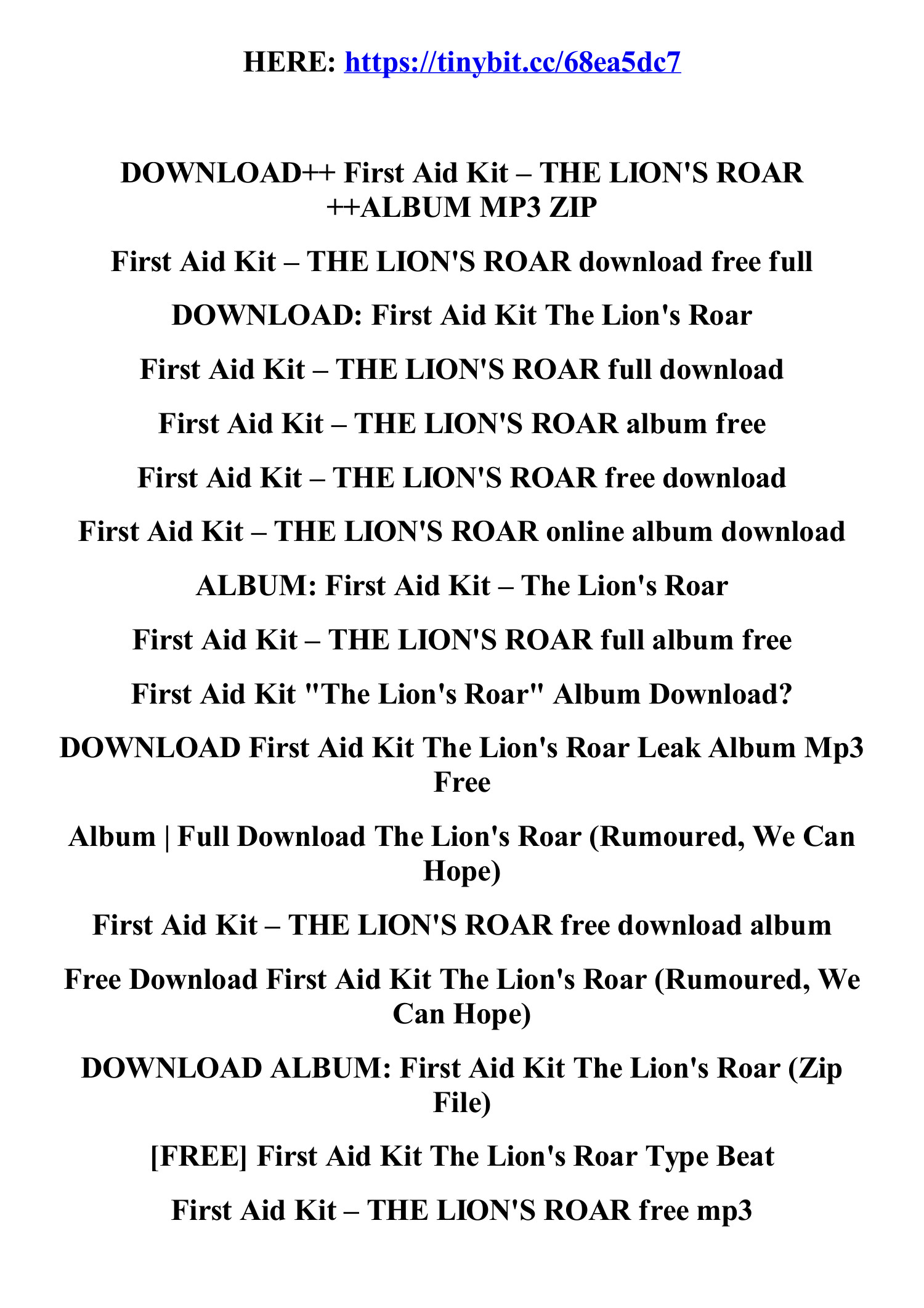 The Lion's Roar - Album by First Aid Kit