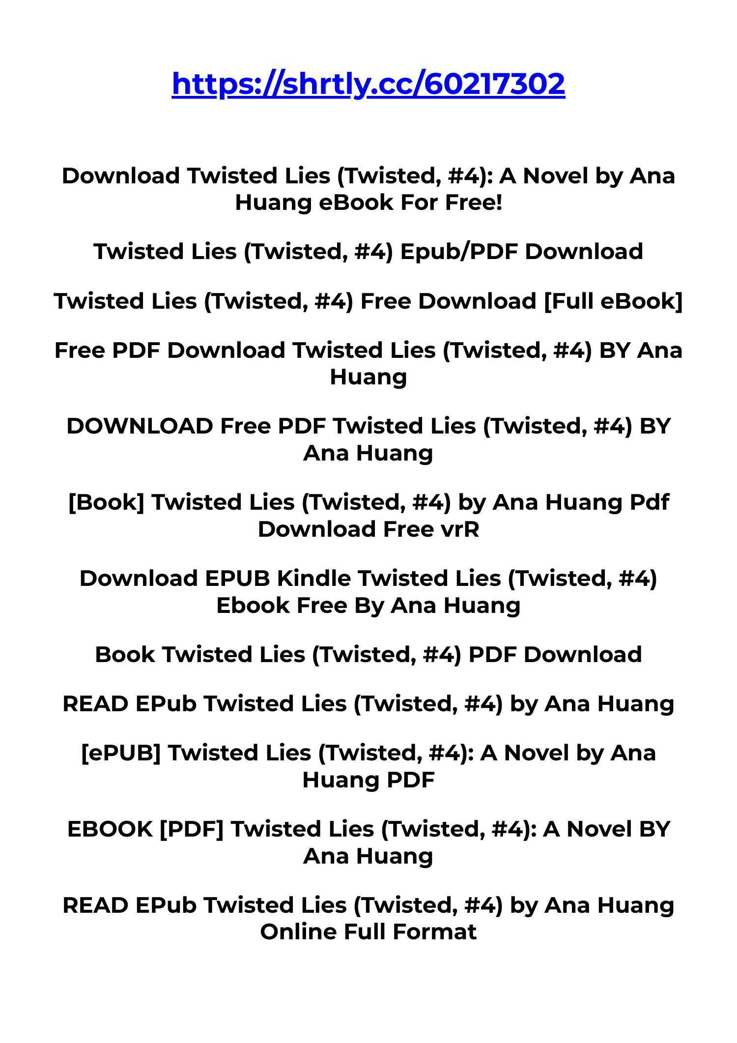 Twisted 4. Twisted Lies - Ana Huang