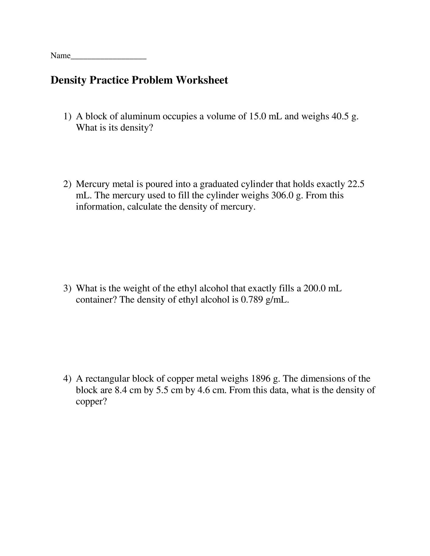 Density Practice Problems.pdf  DocDroid In Density Worksheet Answer Key