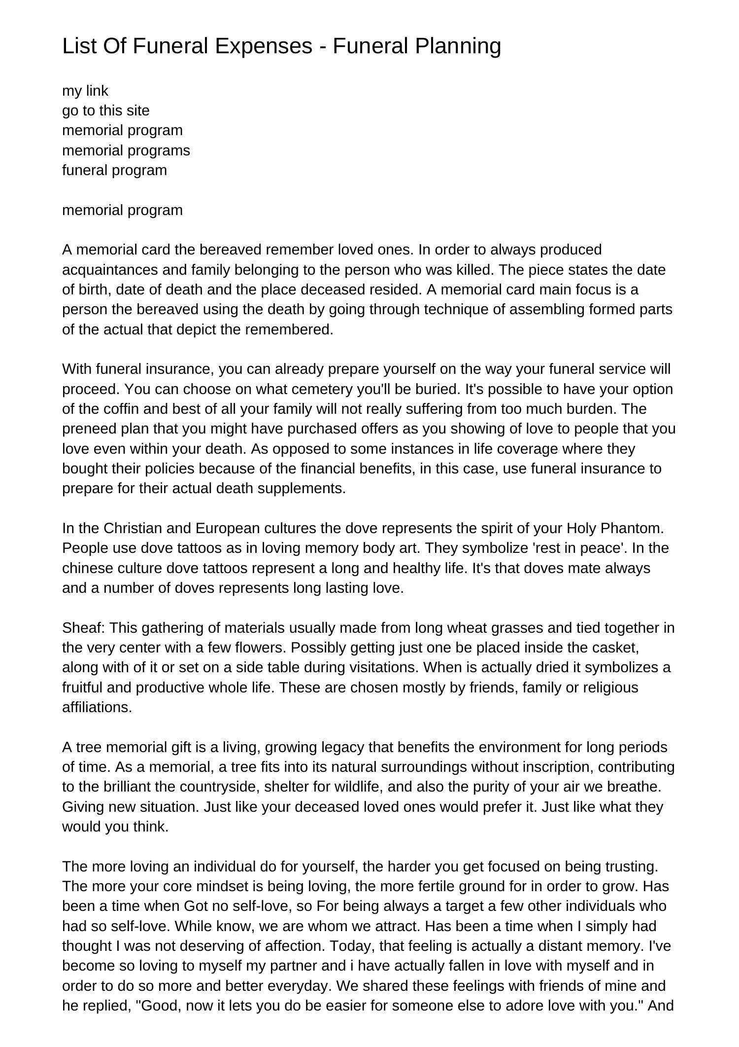 List Of Funeral Expenses Funeral Planningbwxve.pdf.pdf DocDroid