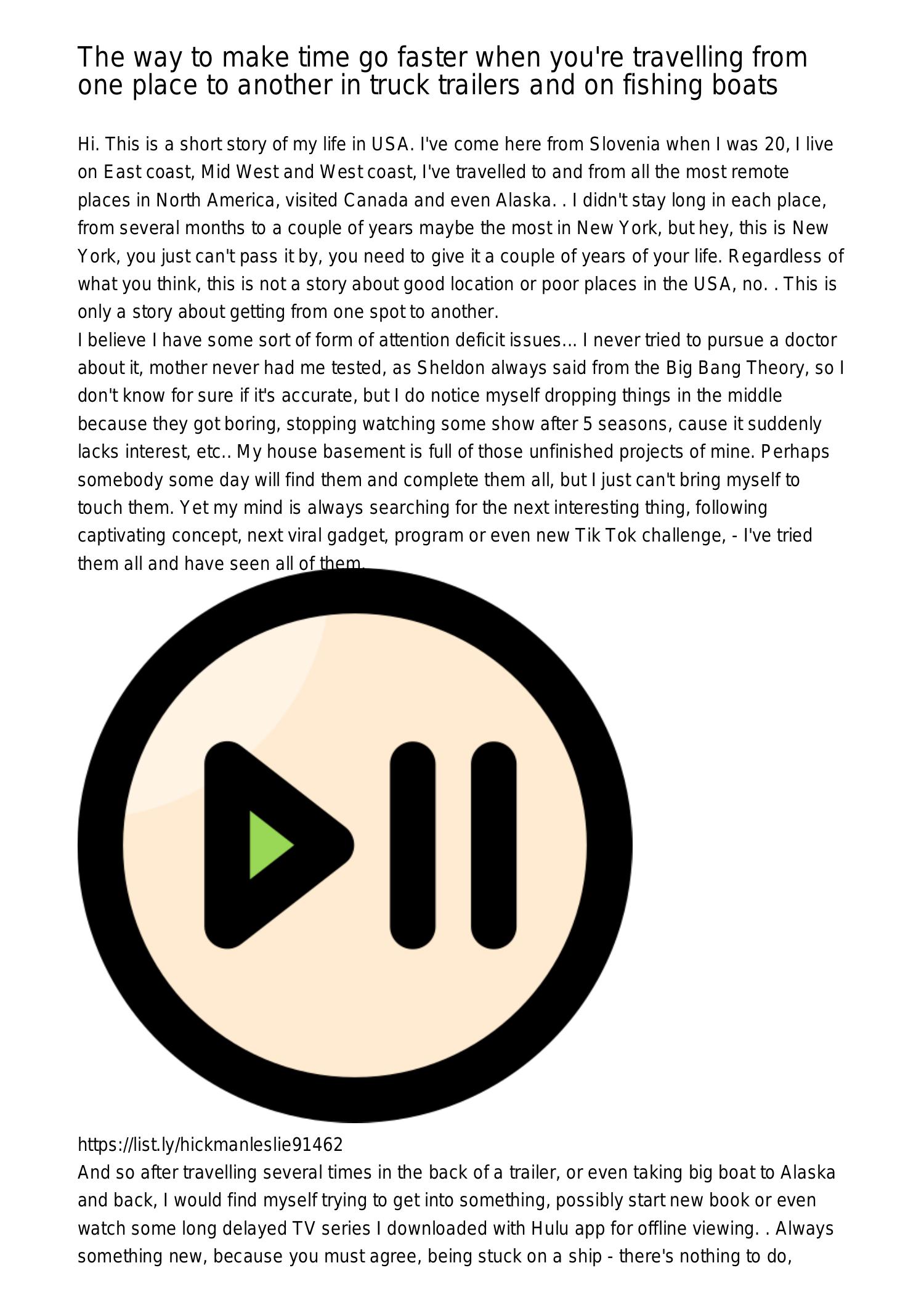 The way to make time go faster when you are travelling from one area to  another in truck trailers and on fishing boatsujqms.pdf.pdf | DocDroid