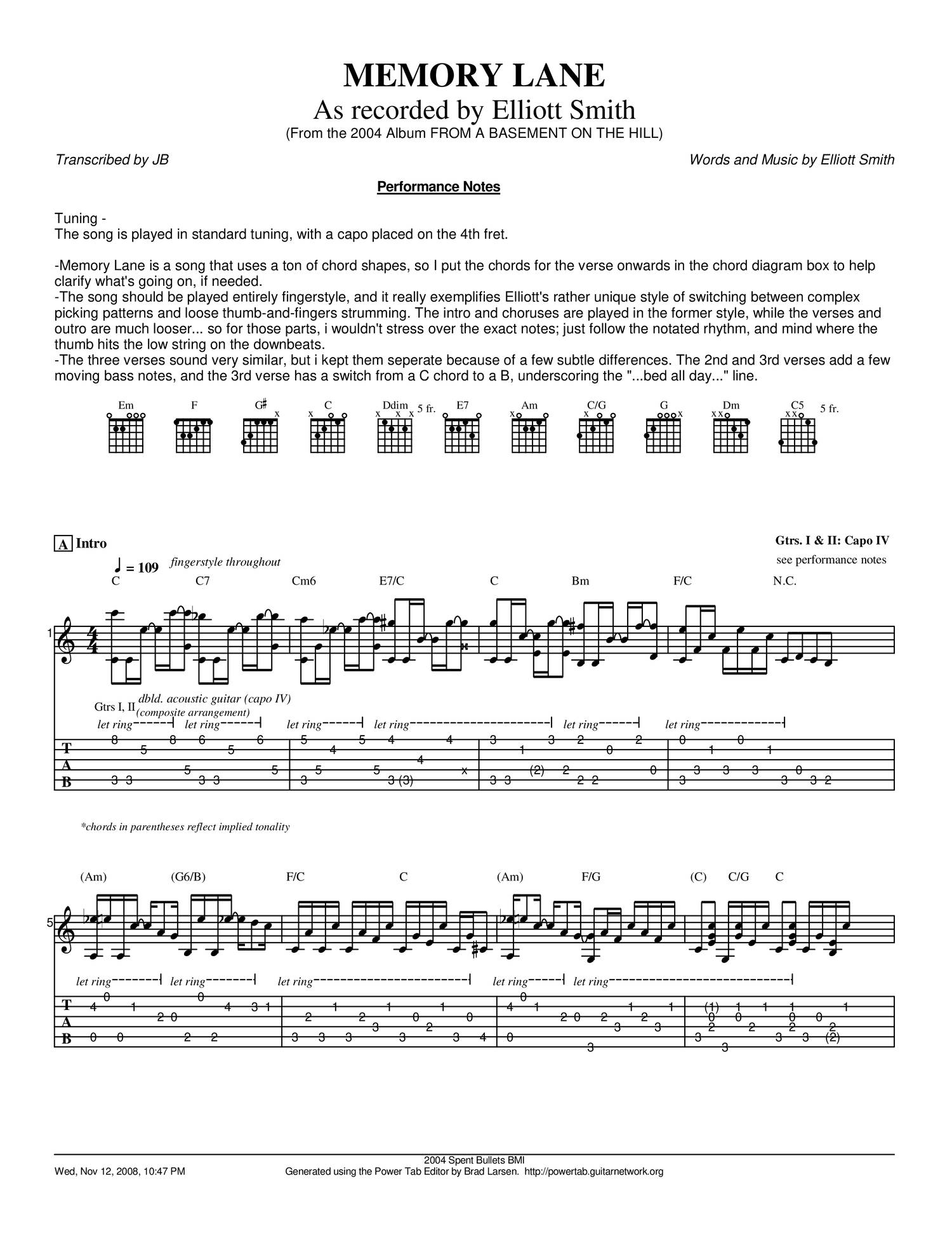 Elliott Smith Memory Lane Guitar Pdf Docdroid