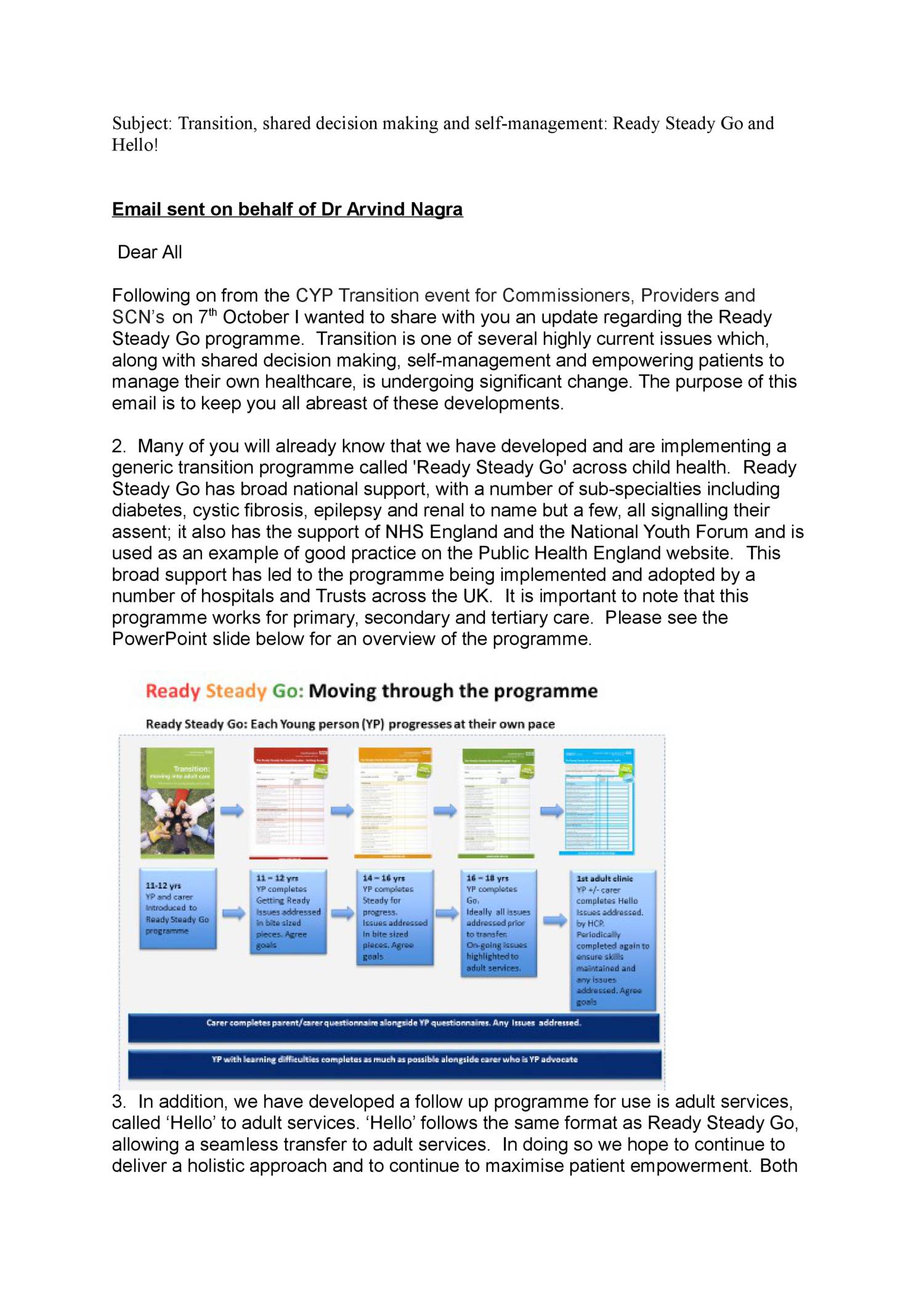 Transition,self management and shared decision making. Ready Steady Go ...