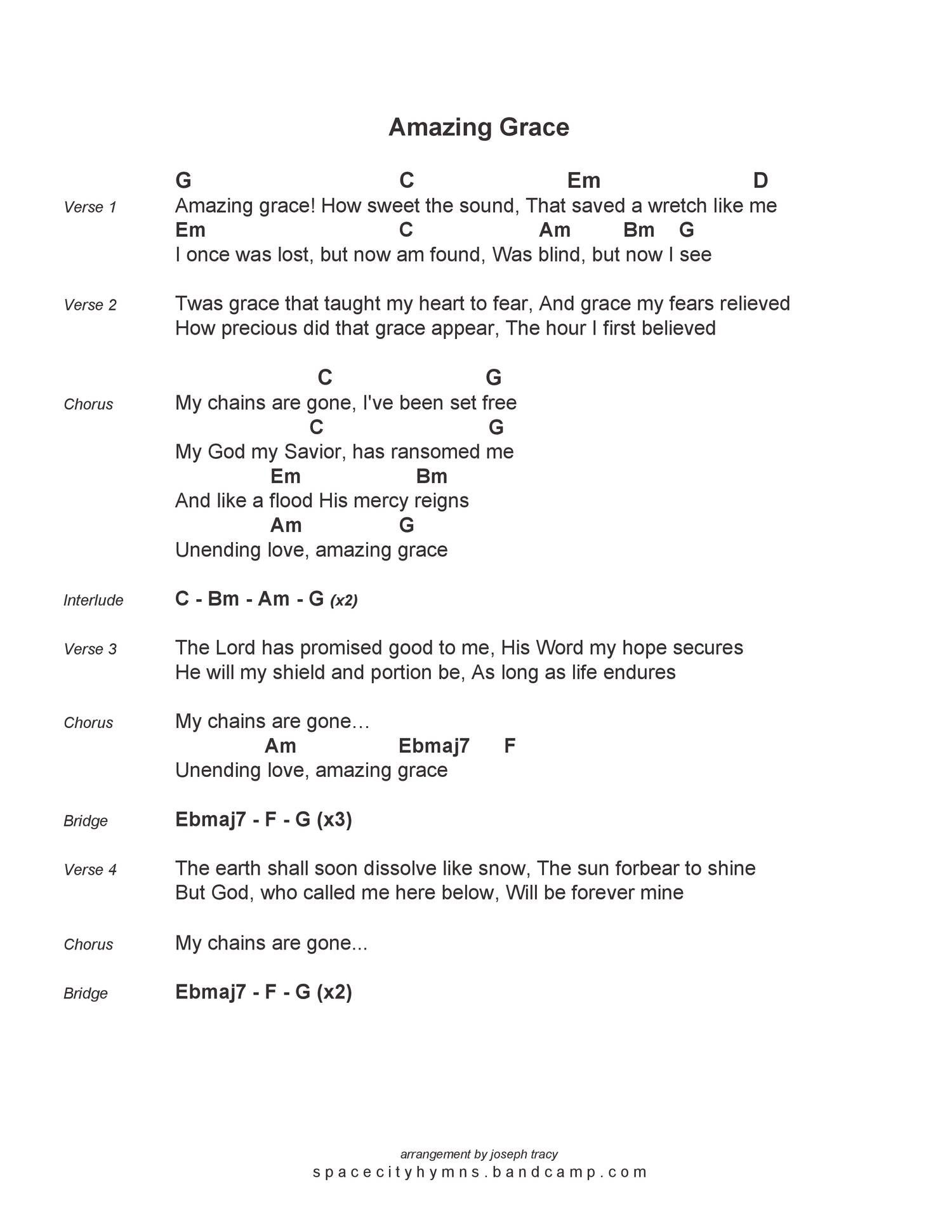 Amazing Grace Chart