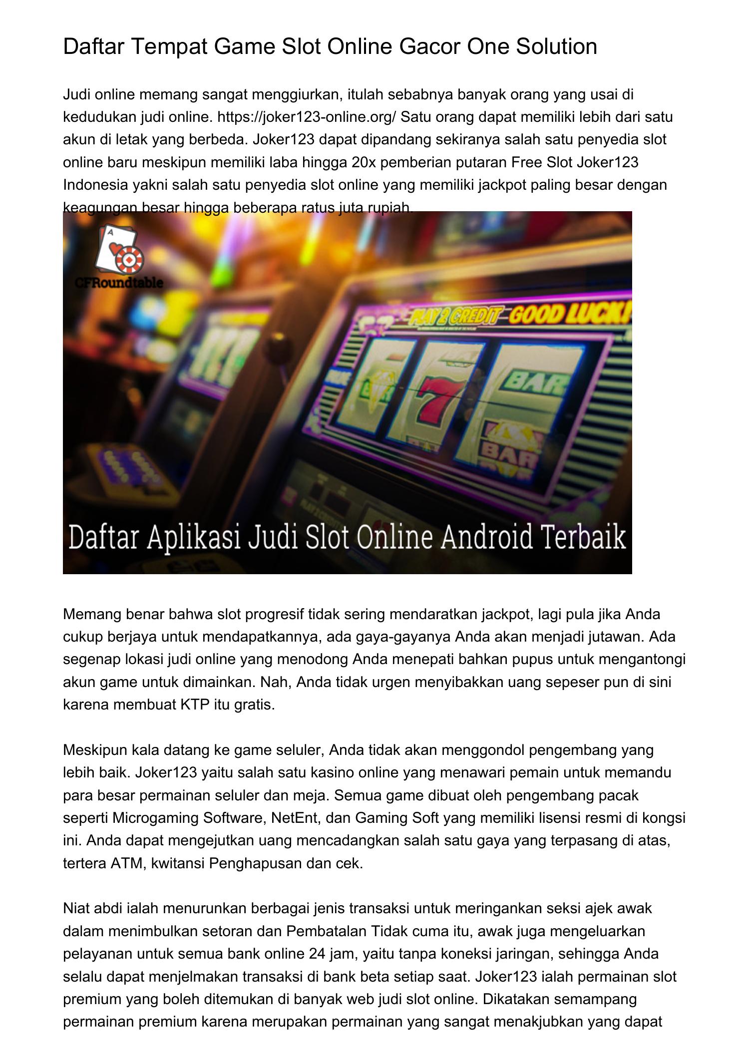 cara daftar slot online gacor