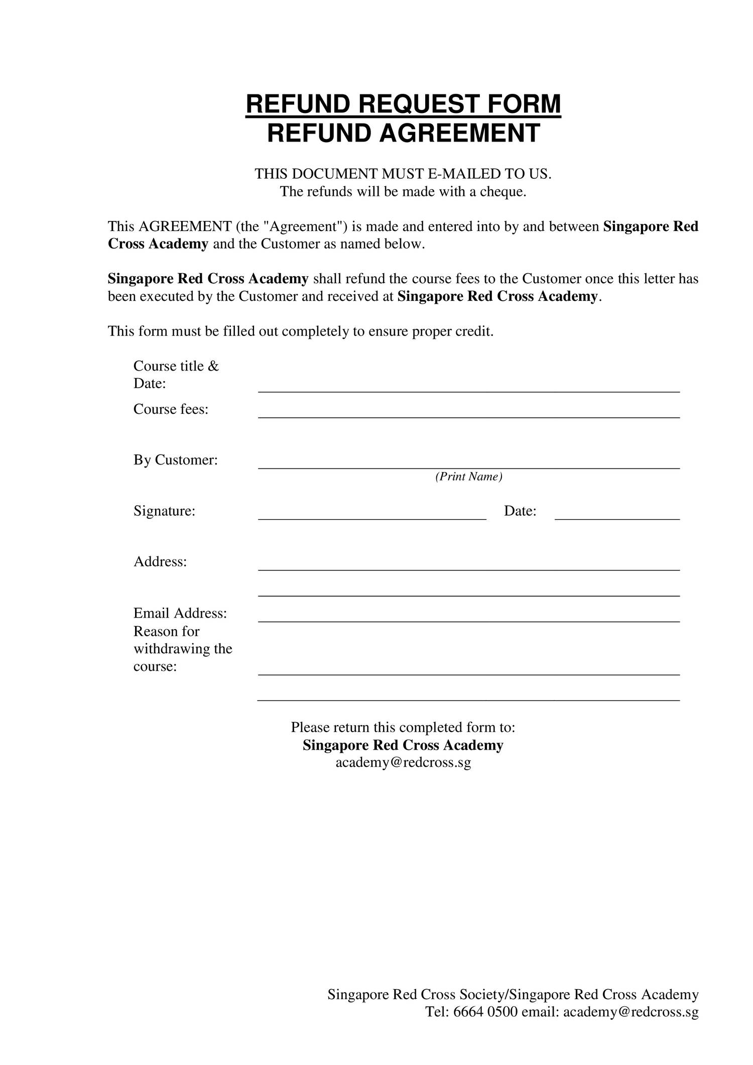 Refund Request Form pdf DocDroid