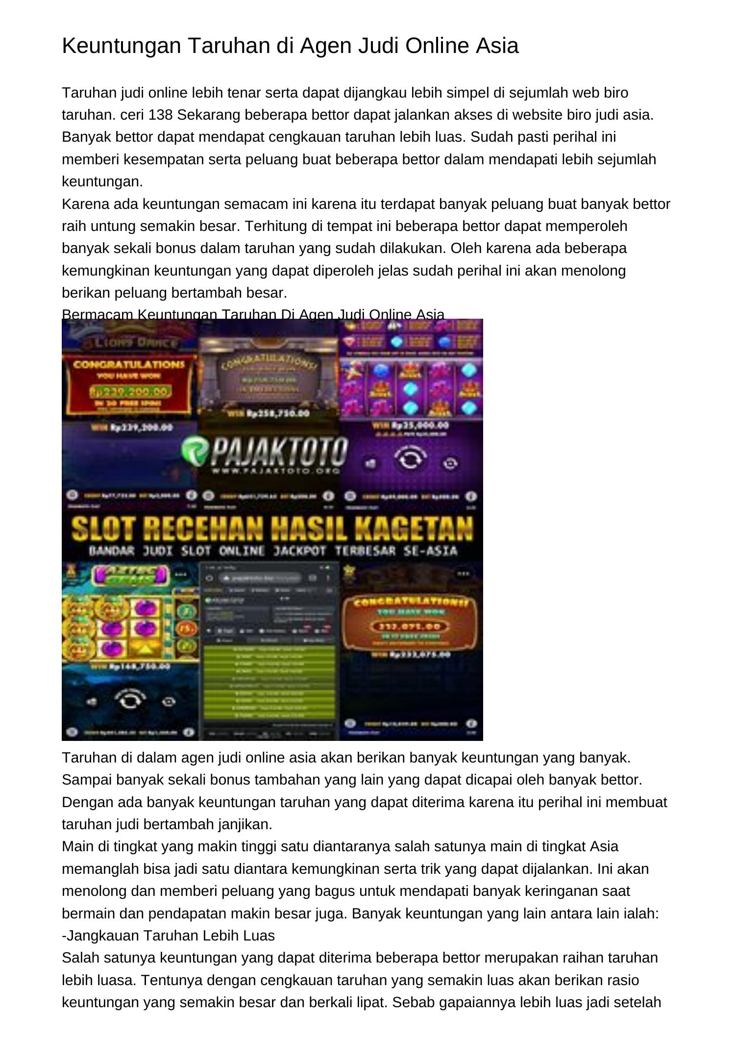 taruhan online asia