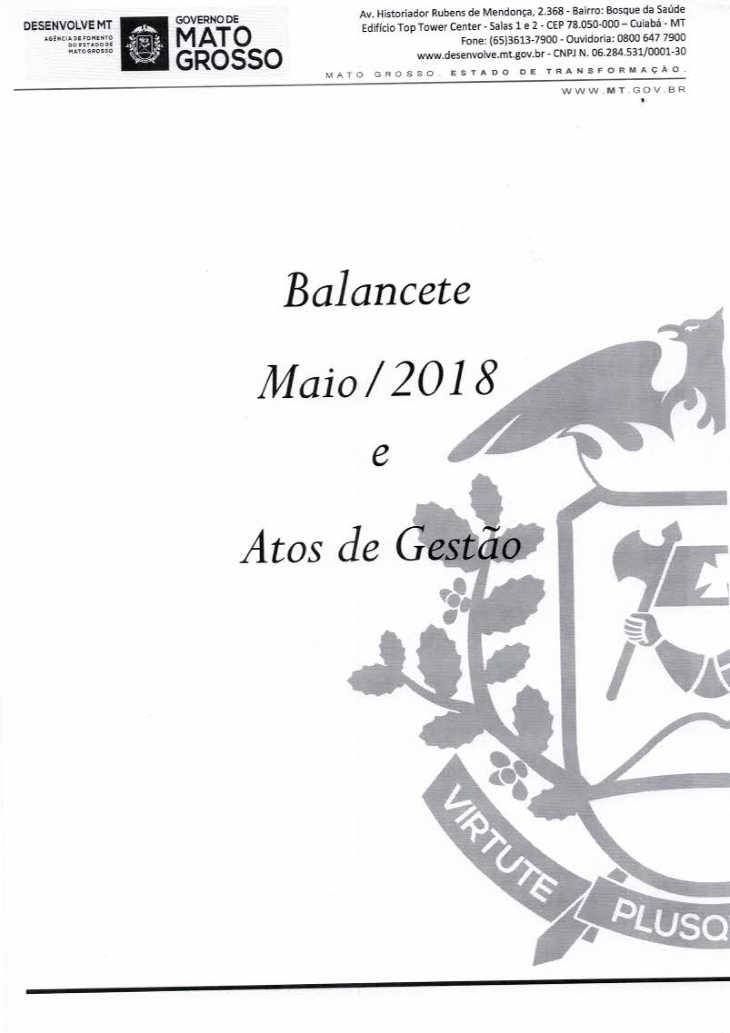 Balancete e Atos de Gestão da DESENVOLVE MT - Ref Maio_2018.pdf | DocDroid