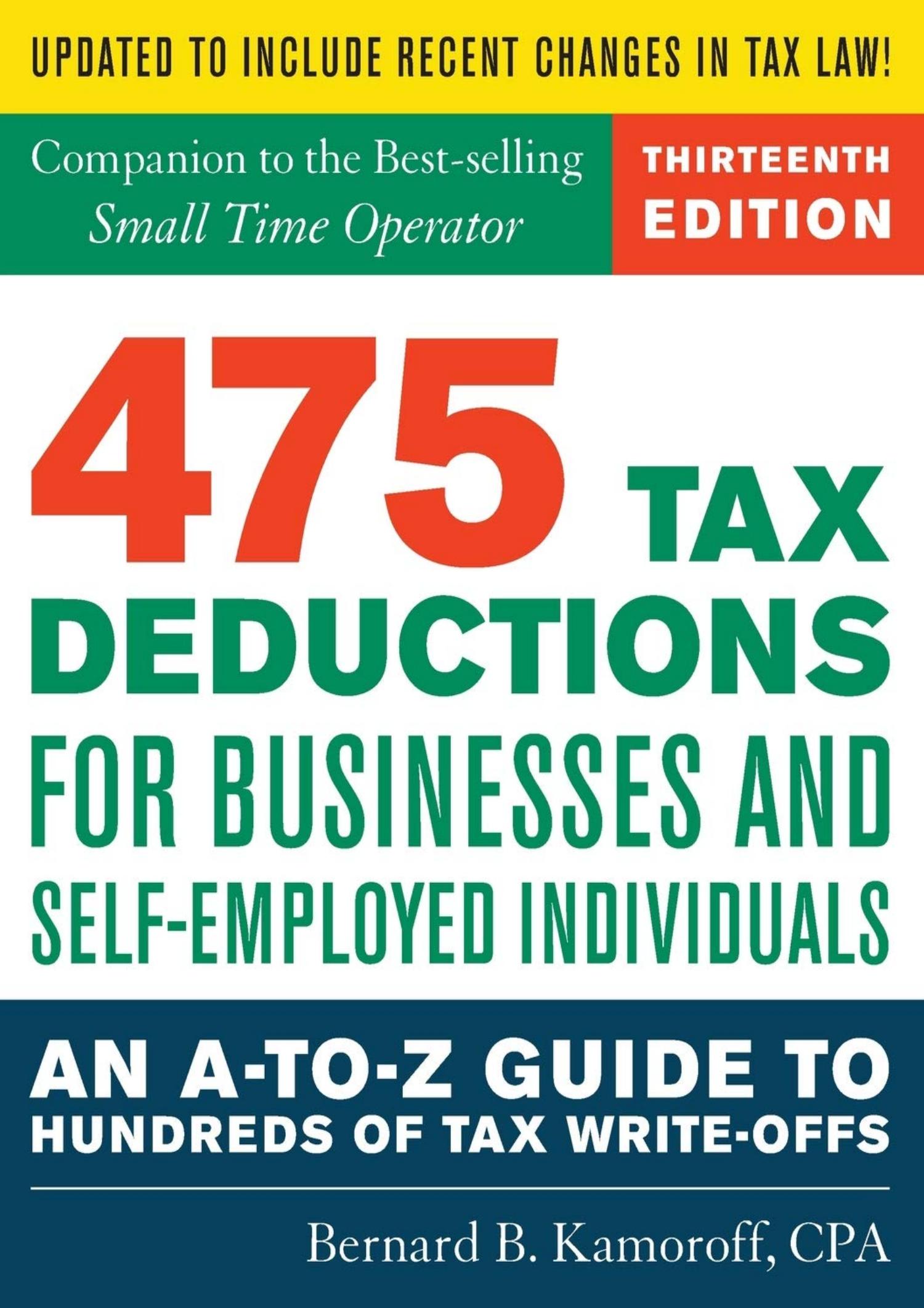DOWNLOAD 475 Tax Deductions for Businesses and Self Employed