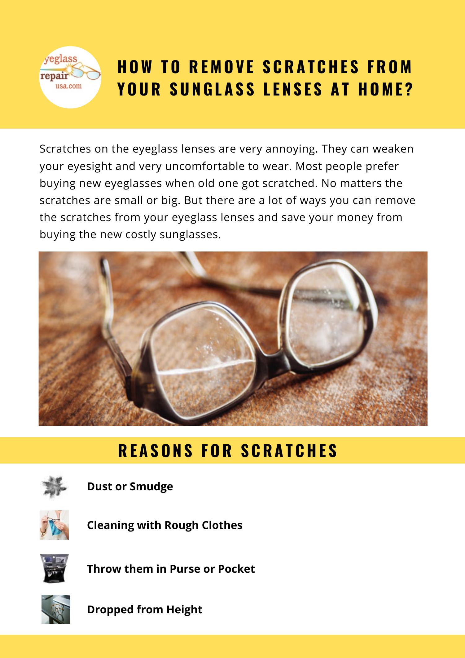 how to get rid of small scratches on glasses