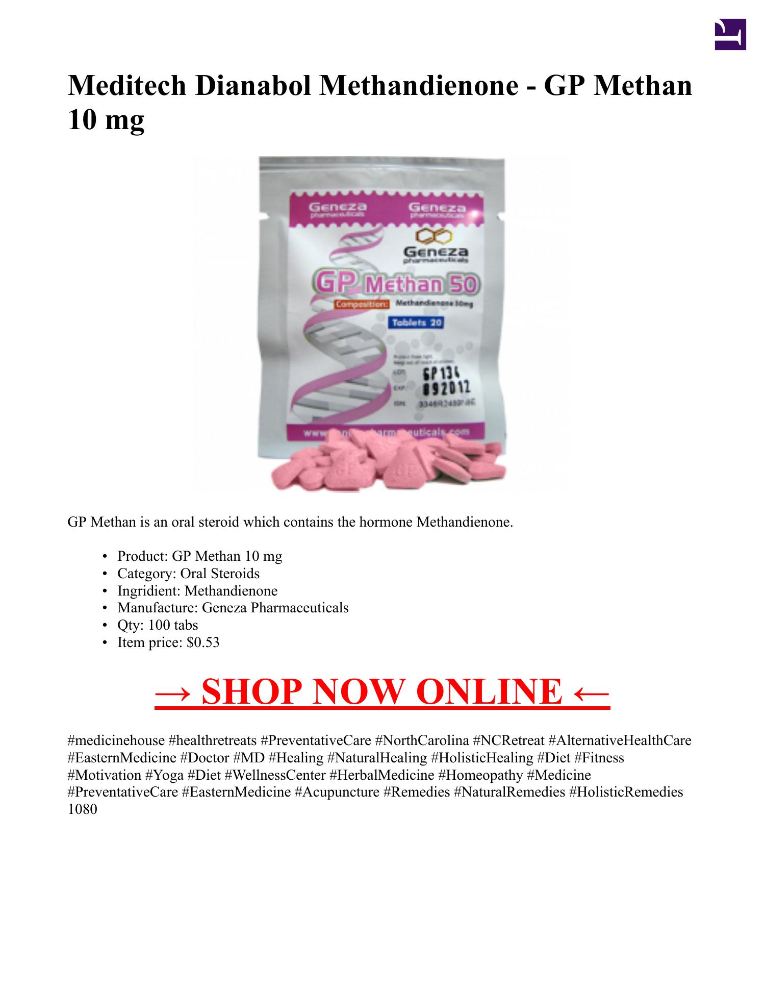 Meditech Dianabol Methandienone GP Methan 10 Mg 100 Tabs pdf DocDroid