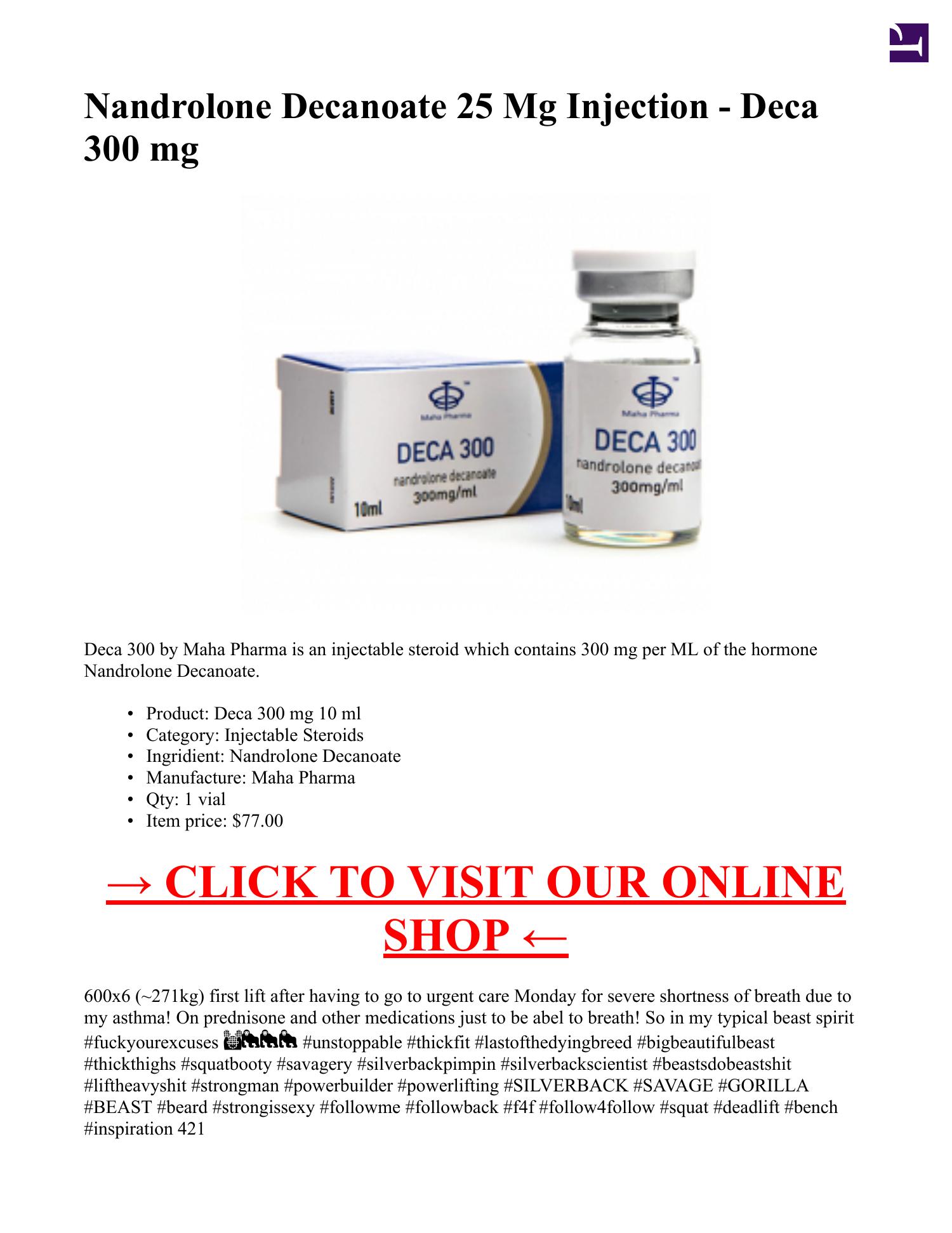 Nandrolone Decanoate Injection Pictures