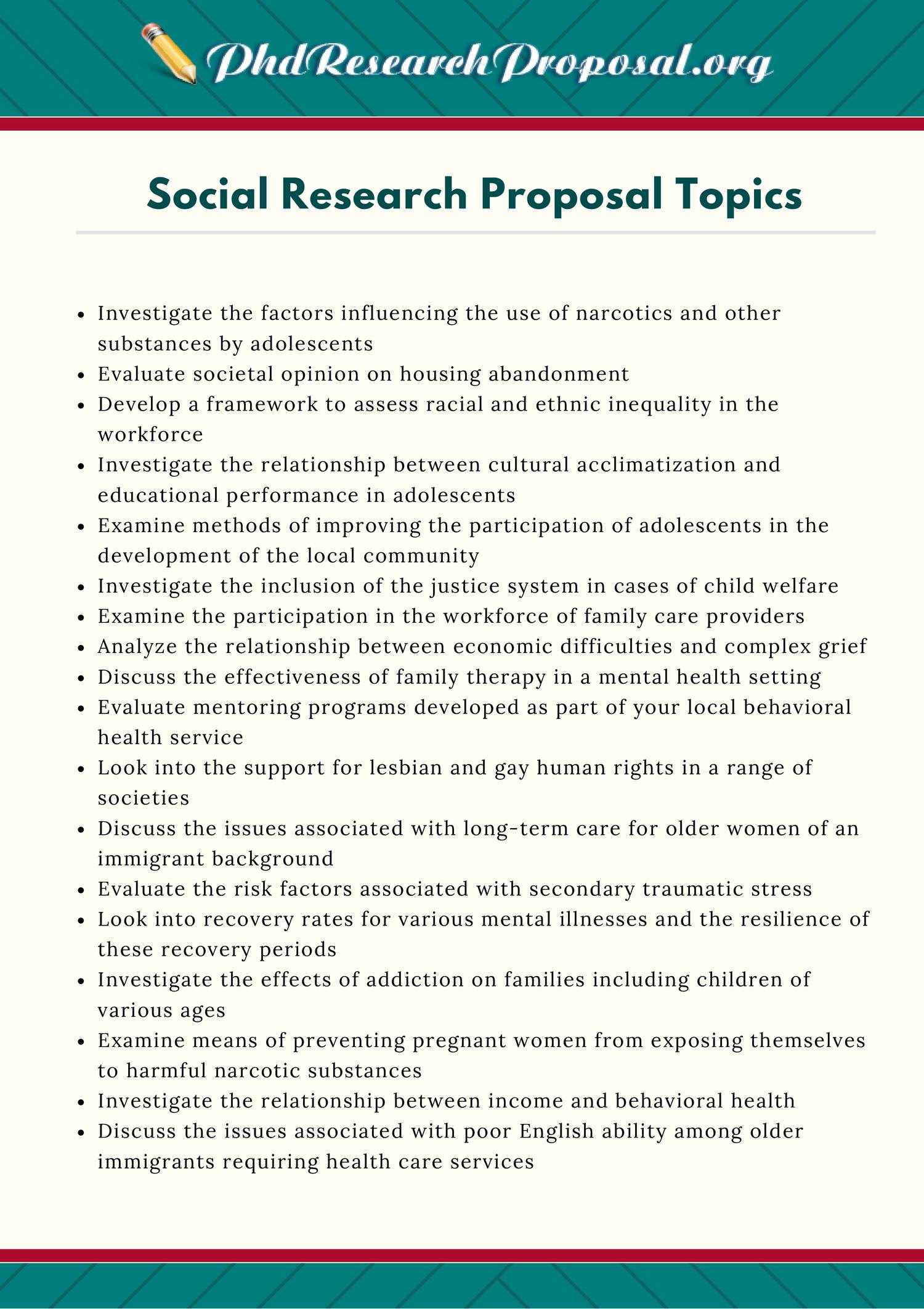 research proposal topics for social worker