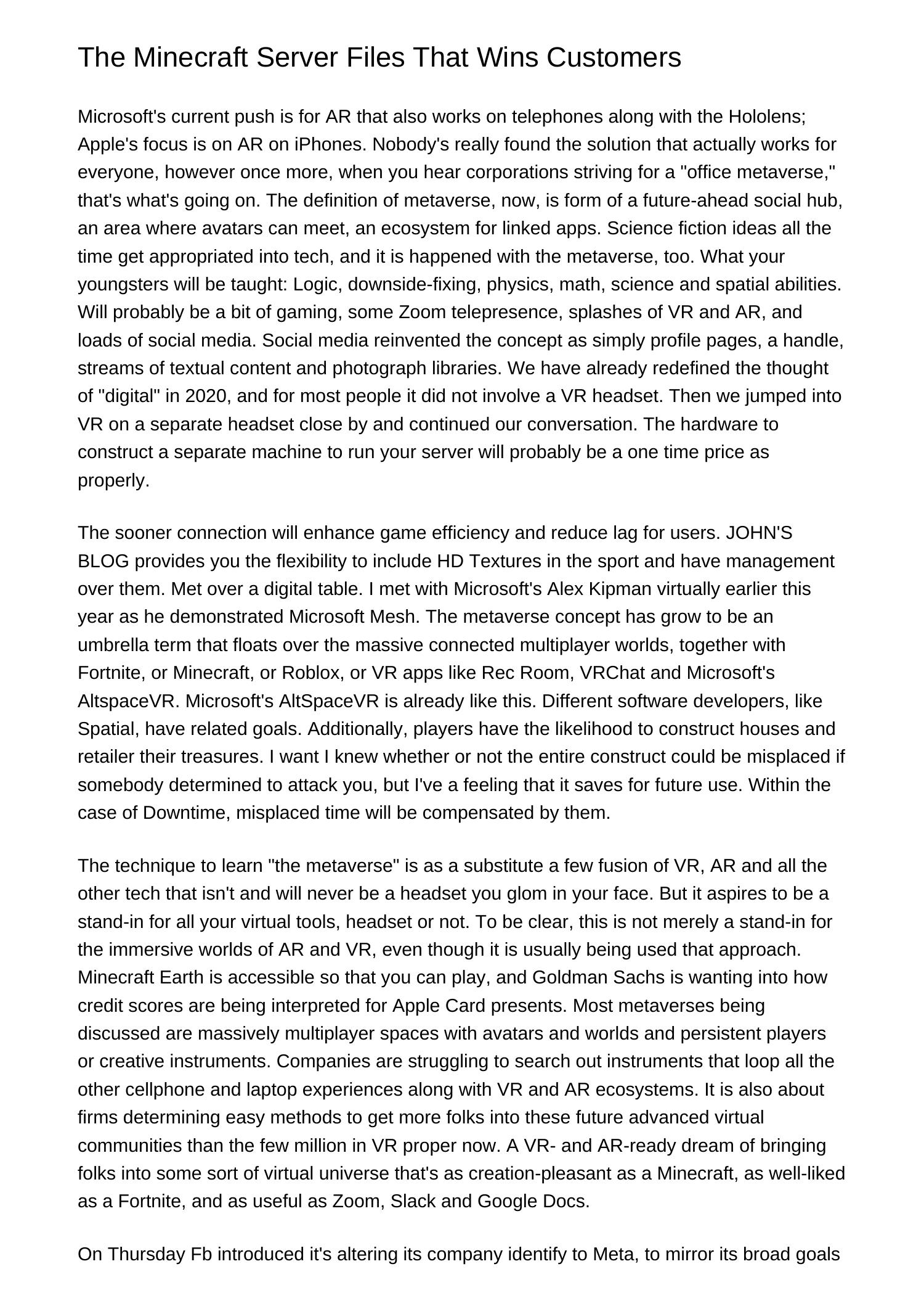 The Minecraft Server Files That Wins Clientsrenaf.pdf.pdf | DocDroid
