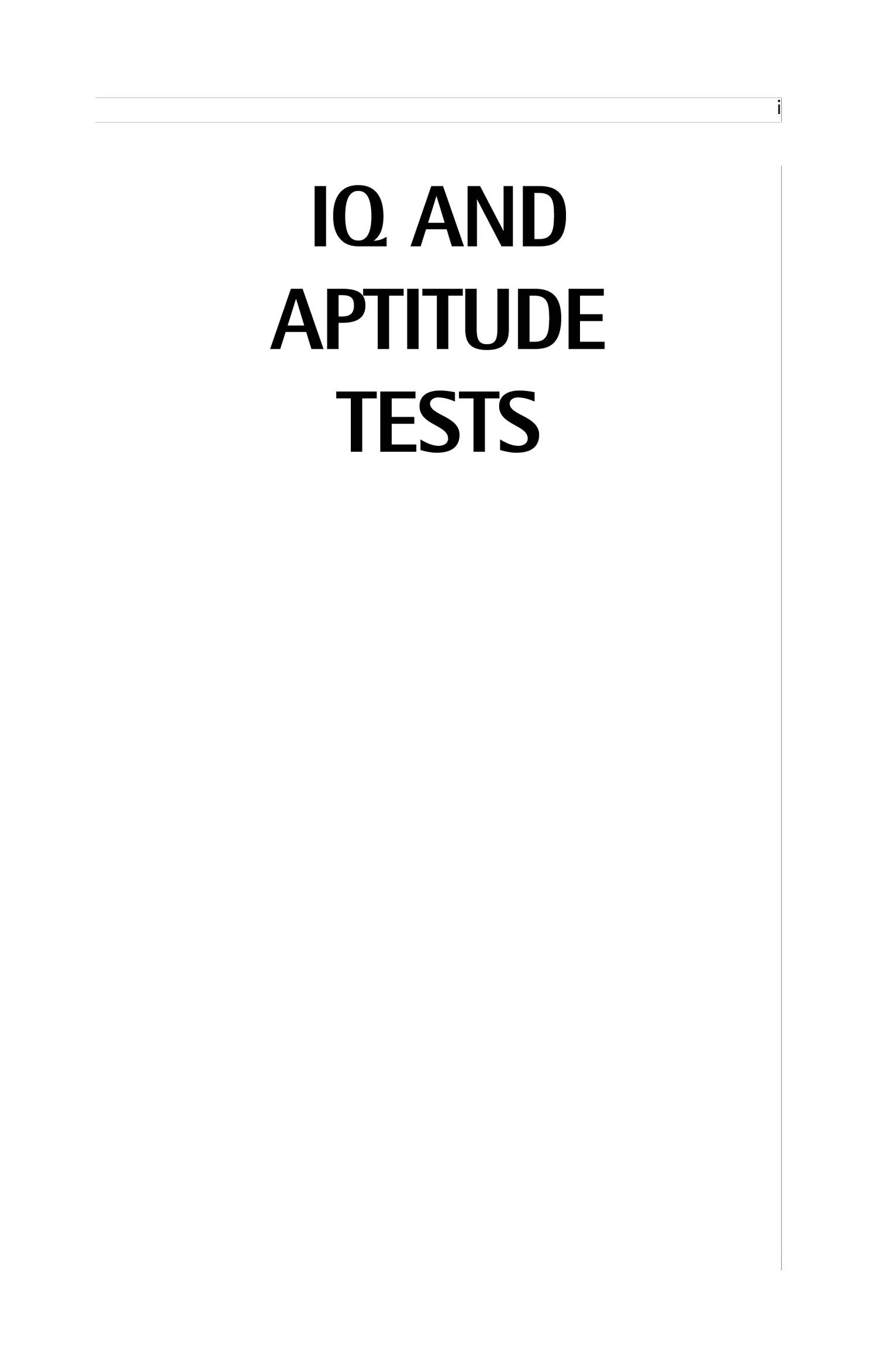 Iq And Aptitude Tests Pdf