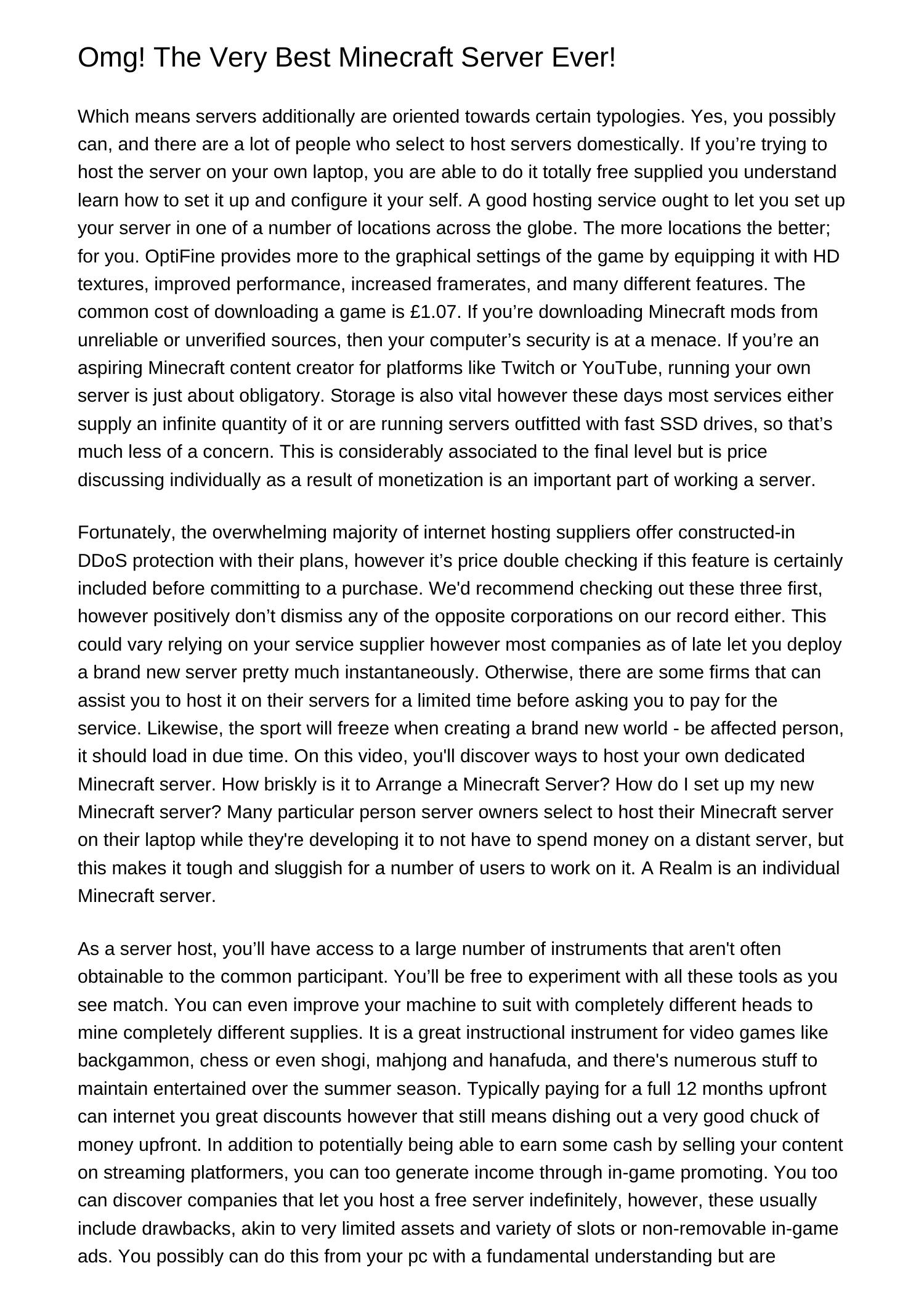 Omg The Perfect Minecraft Server Everzxzwj.pdf.pdf | DocDroid