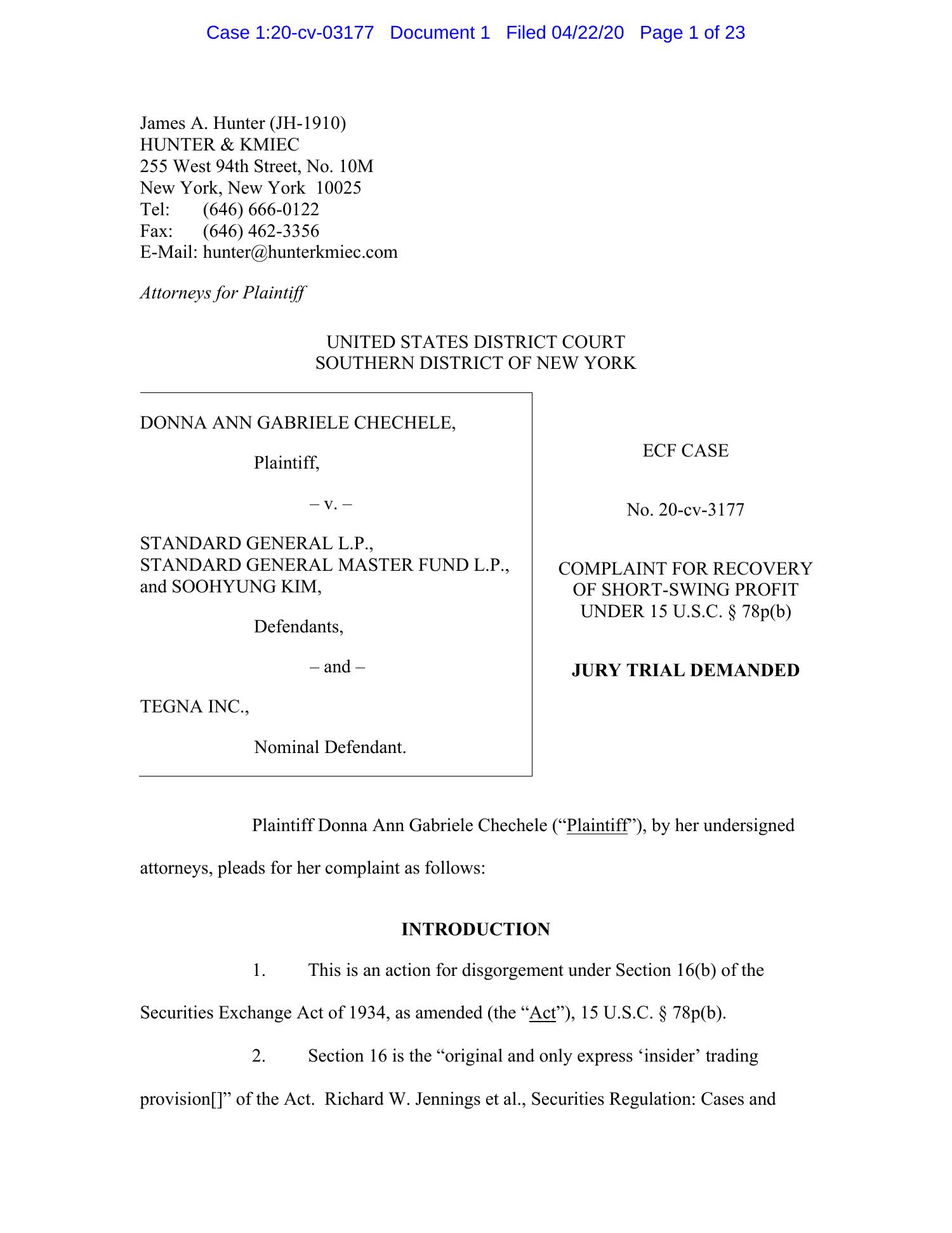 Donna Ann Gabriele Chechele v Standard General LP.pdf DocDroid