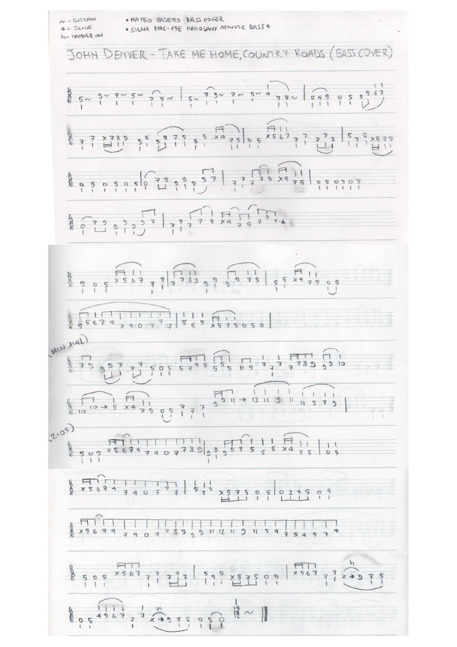 Take Me Home, Country Roads (BASS TABS).pdf | DocDroid