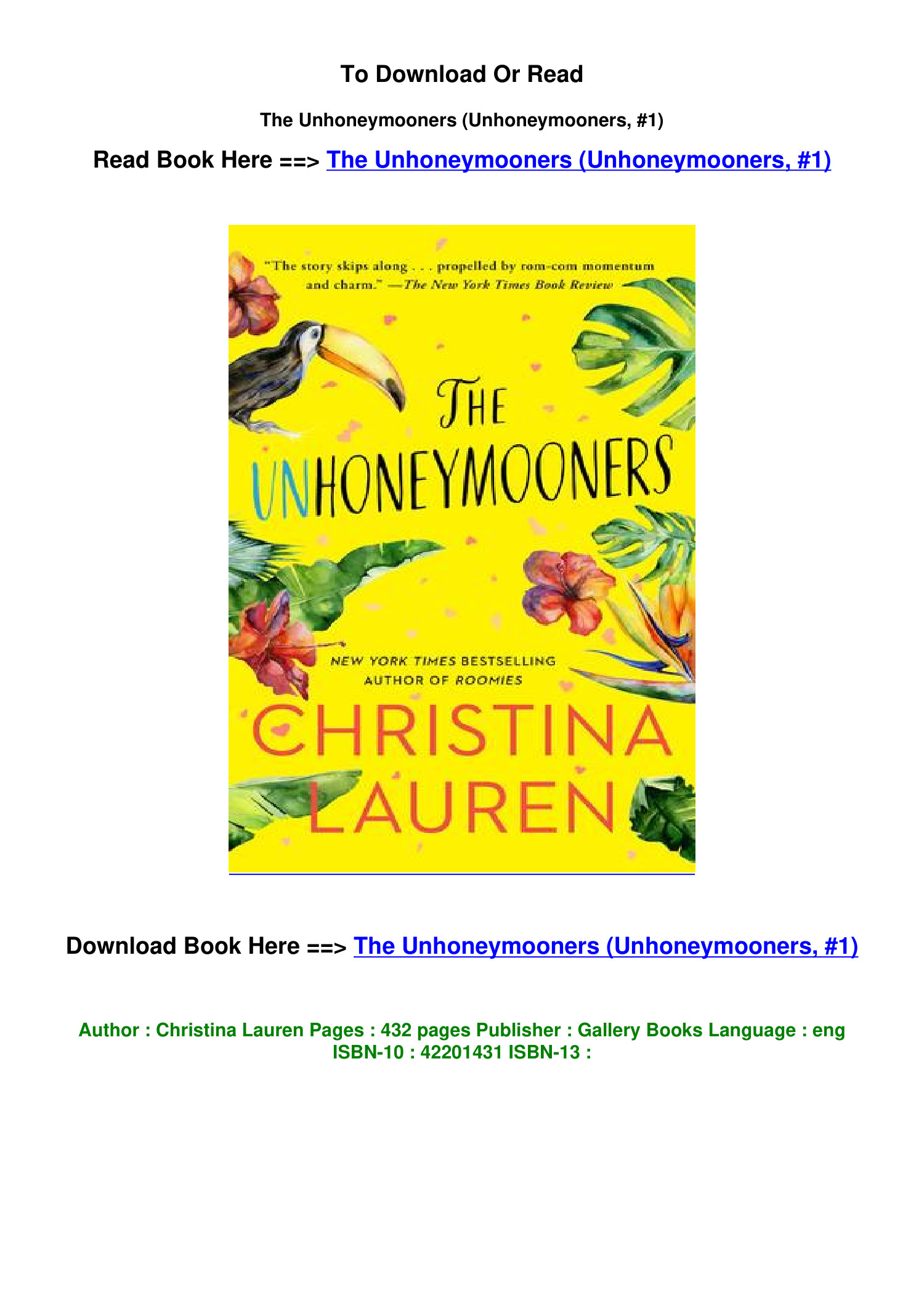 PDF) The unhoneymooners by Christina Lauren