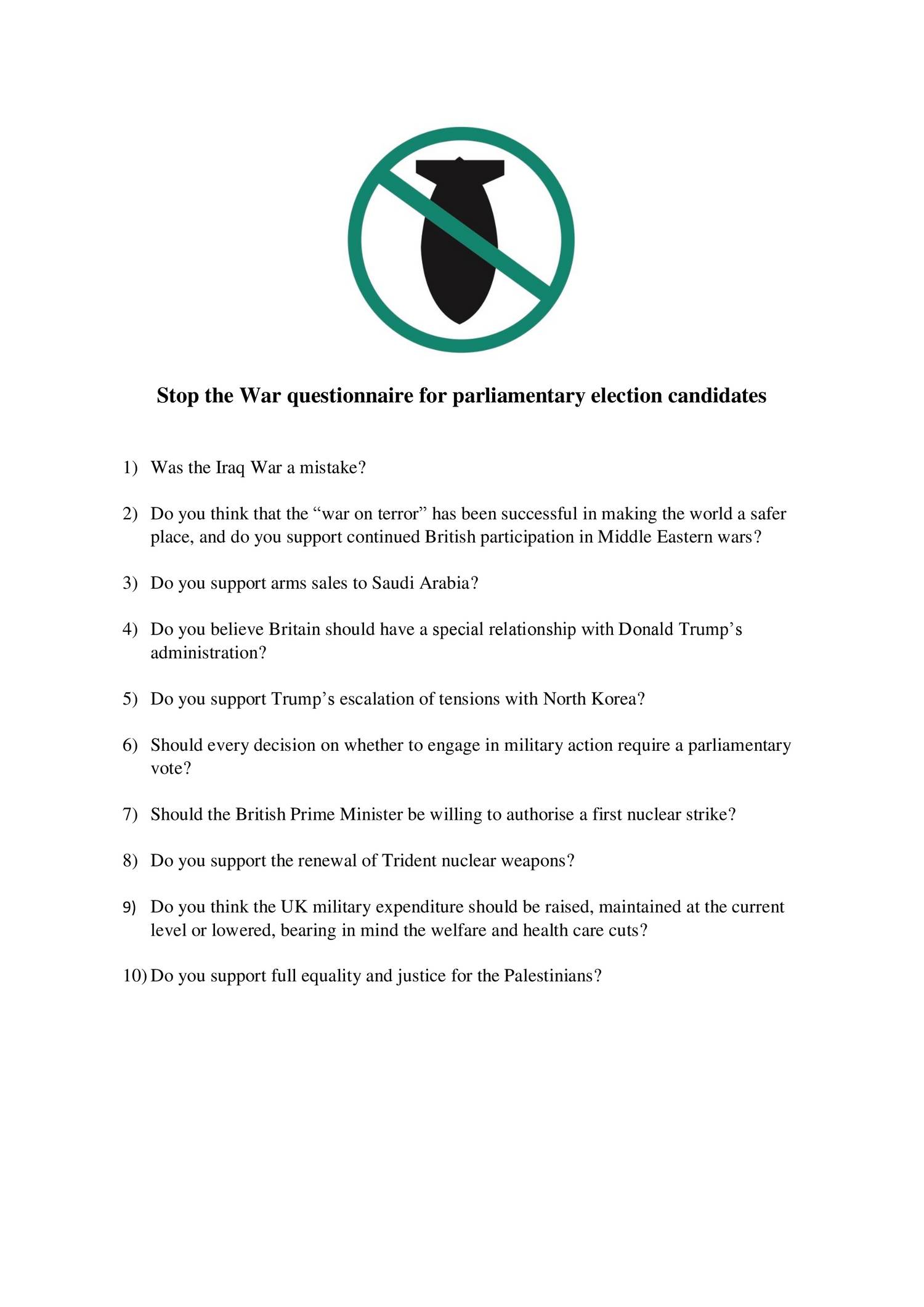 Stop the War questionnaire for parliamentary candidates final.pdf ...