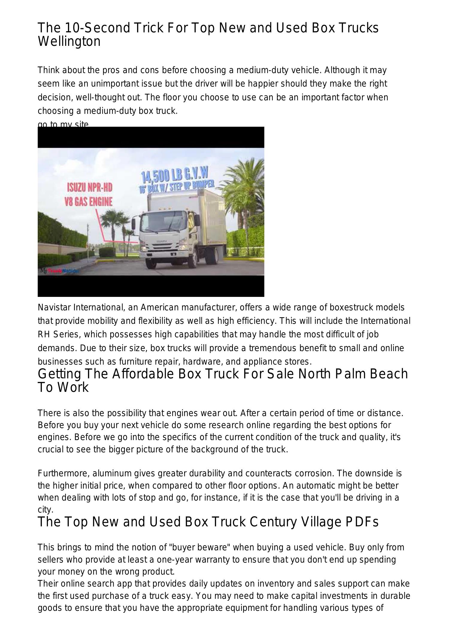 8 Easy Facts About Top Box Truck For Sale West Palm Beach