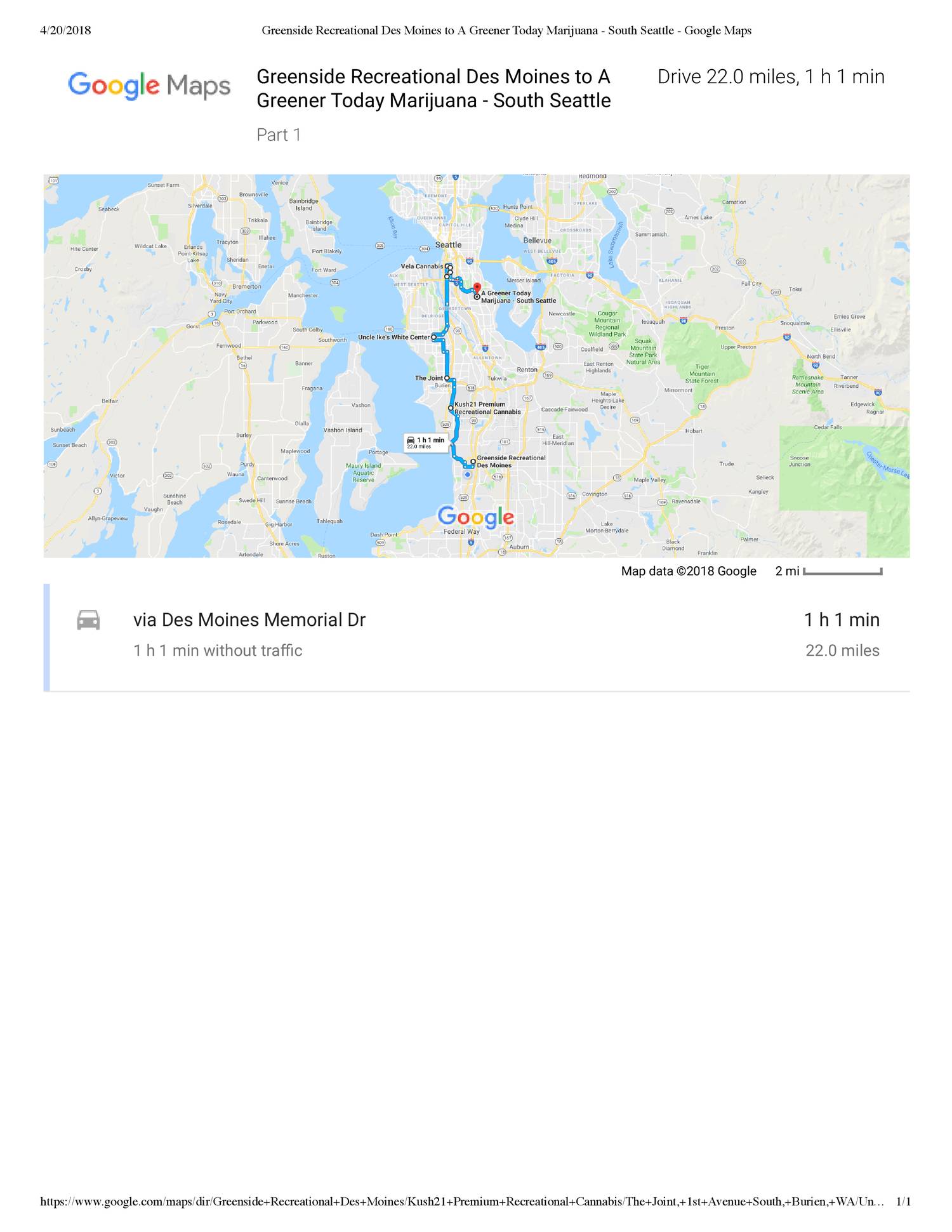 Greenside Recreational Des Moines to A Greener Today Marijuana South