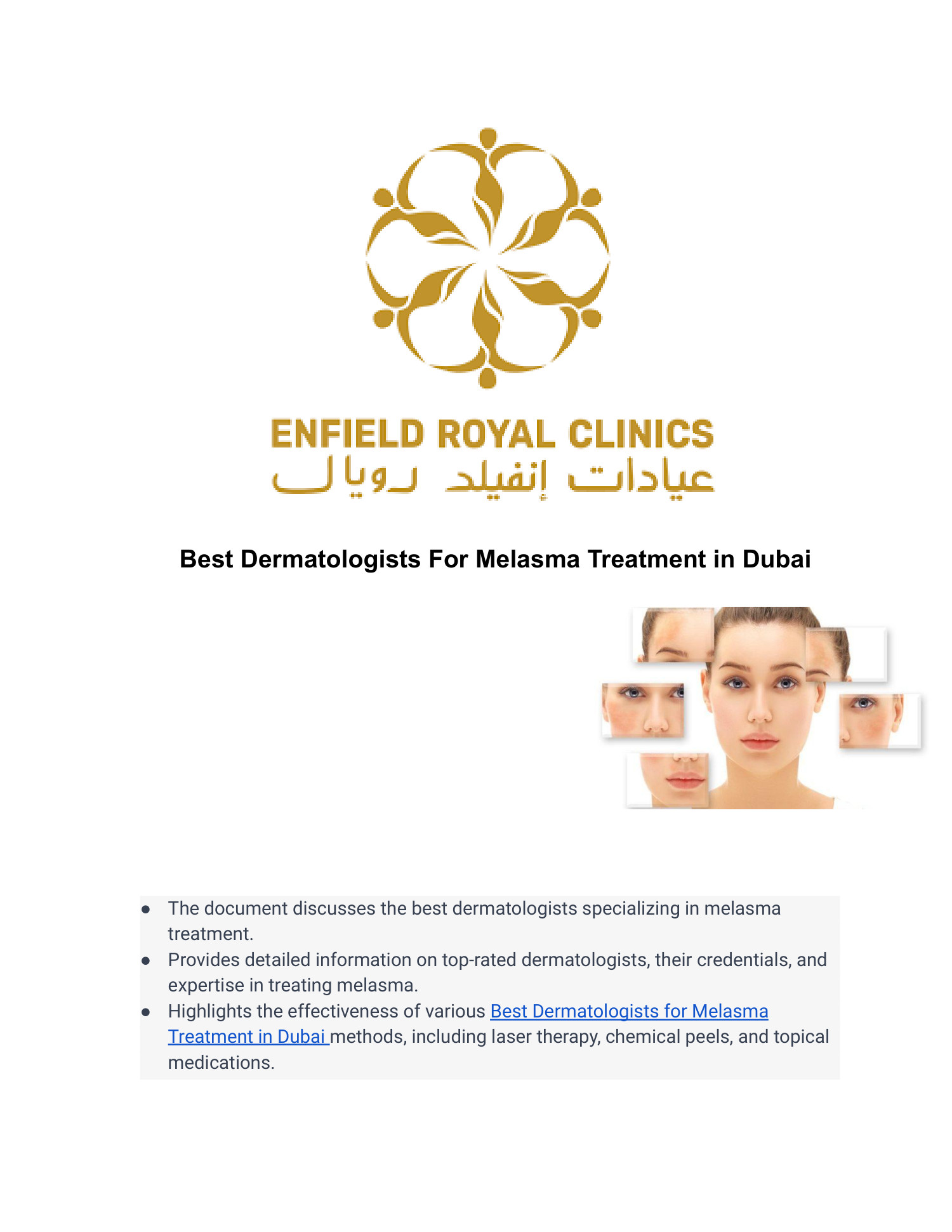 Best Dermatologists For Melasma Treatment in Dubai.pdf DocDroid