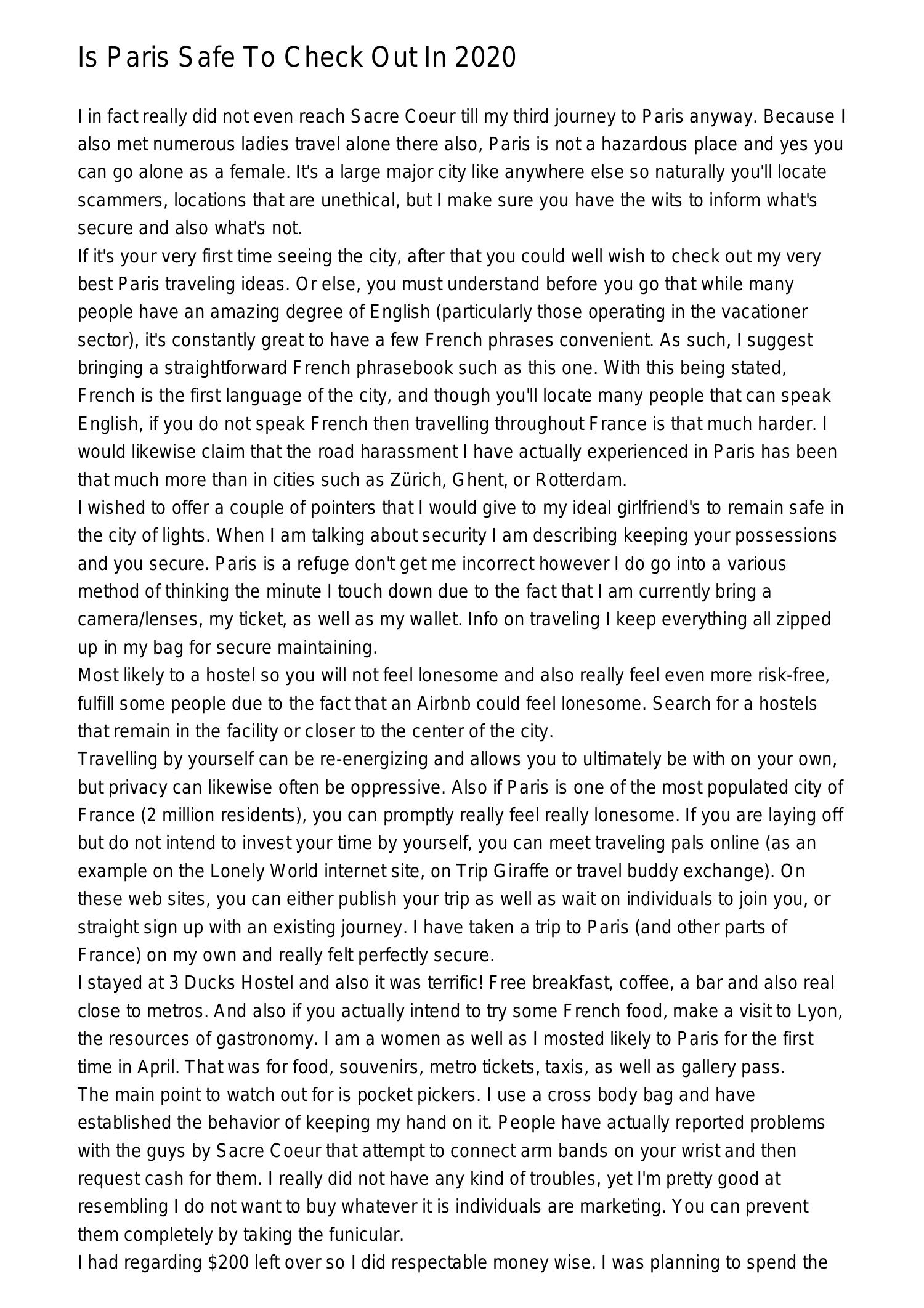 Is Paris Safe To Visit In 2020klkyv.pdf.pdf DocDroid