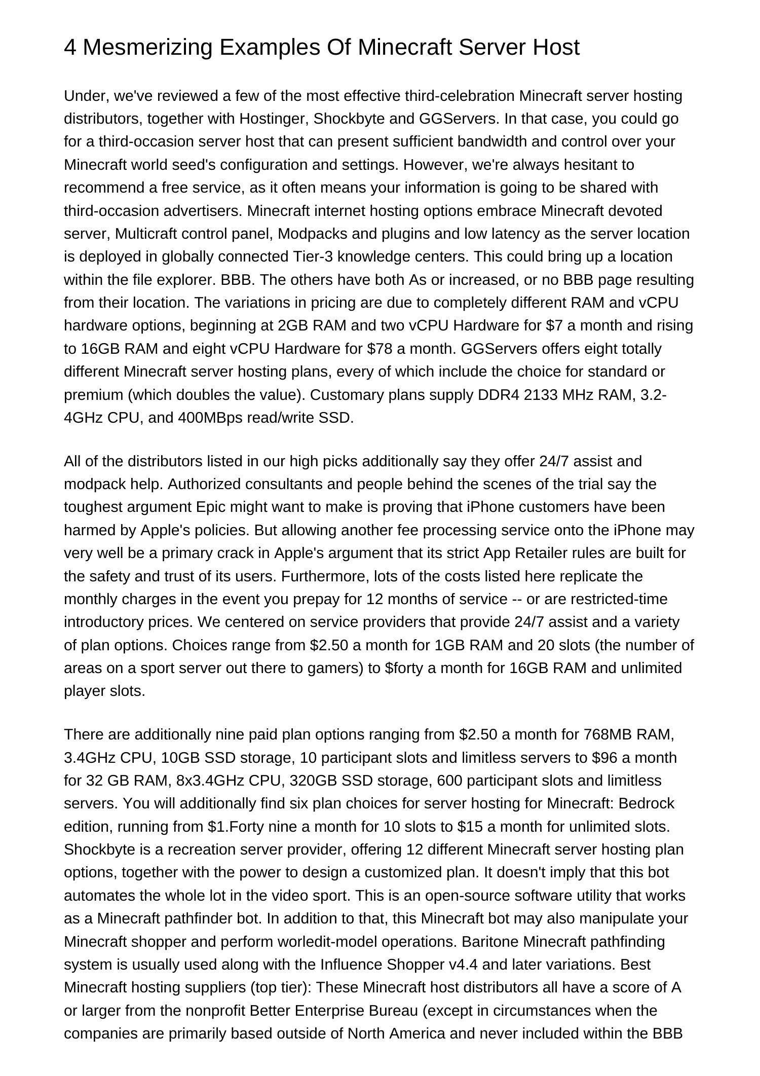 Minecraft Doc Examples Six Mesmerizing Examples Of Minecraft Server Hostkeuua.pdf.pdf | DocDroid