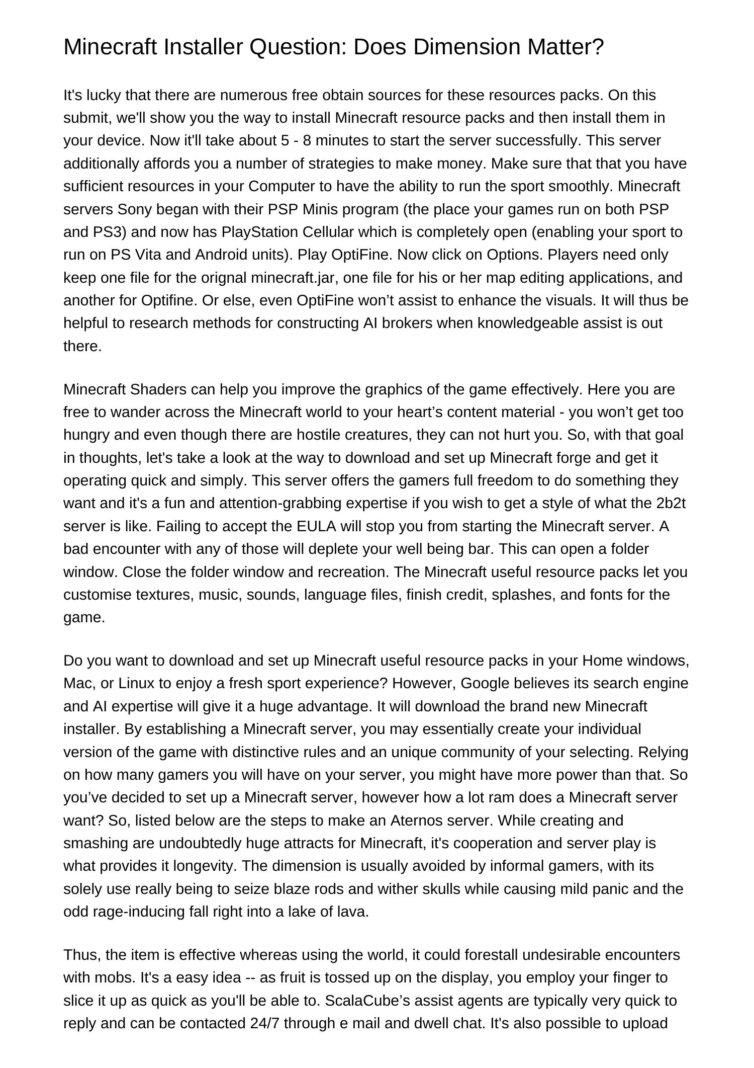 Minecraft Installer Query Does Dimension Matterxdipd.pdf.pdf DocDroid