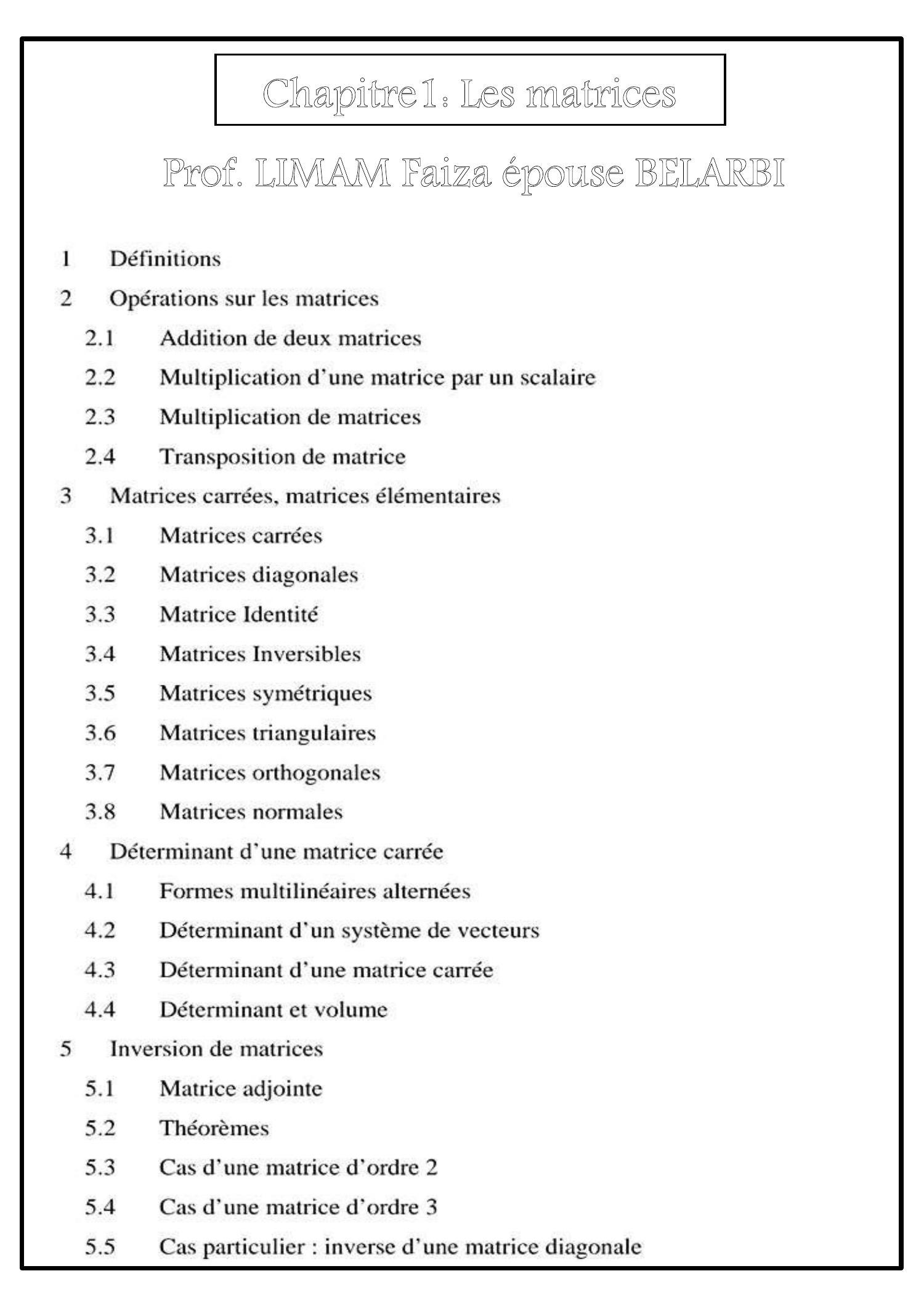 Chapitre 1 Les Matrices Pdf Docdroid
