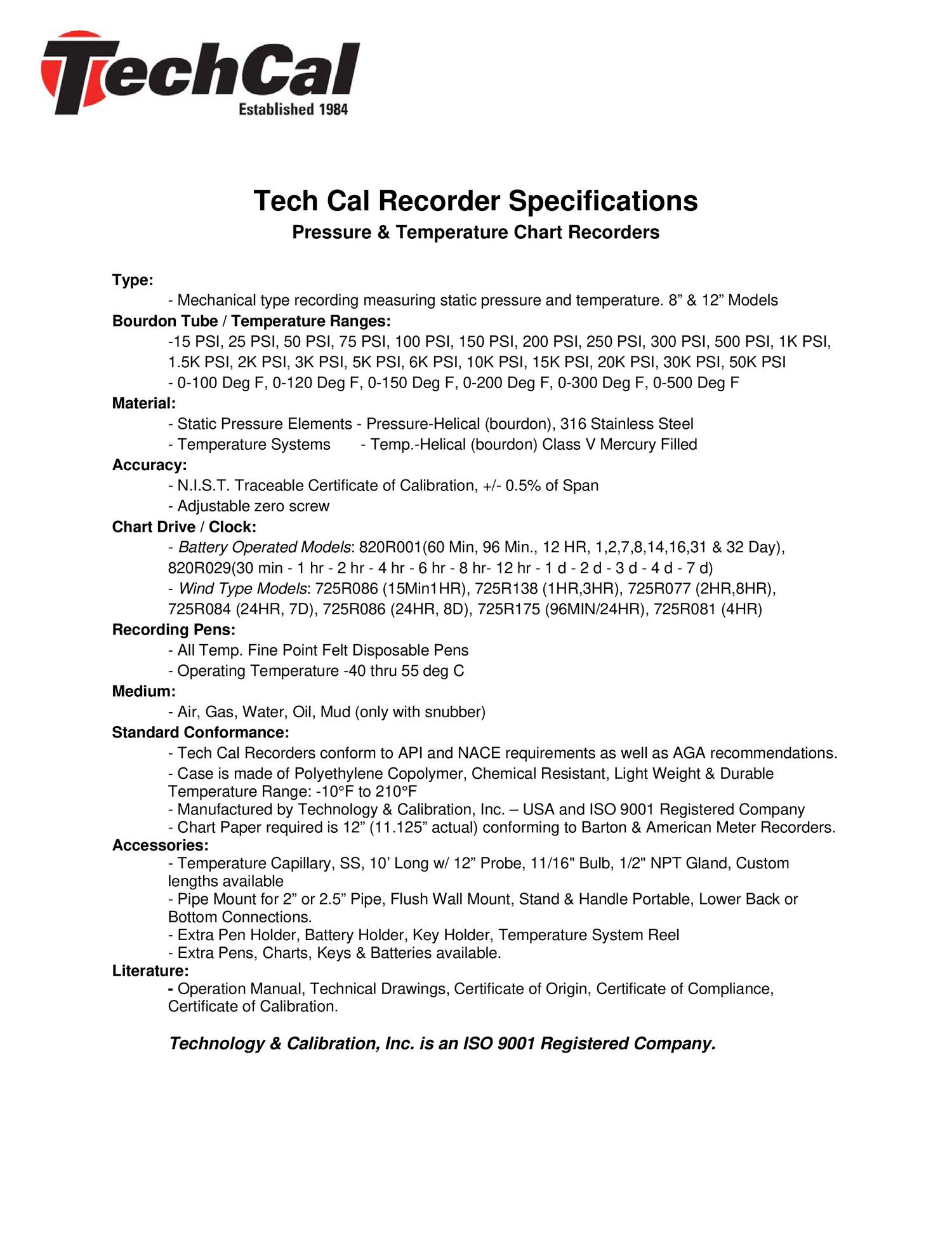 Tech Cal Recorder Specifications.pdf | DocDroid