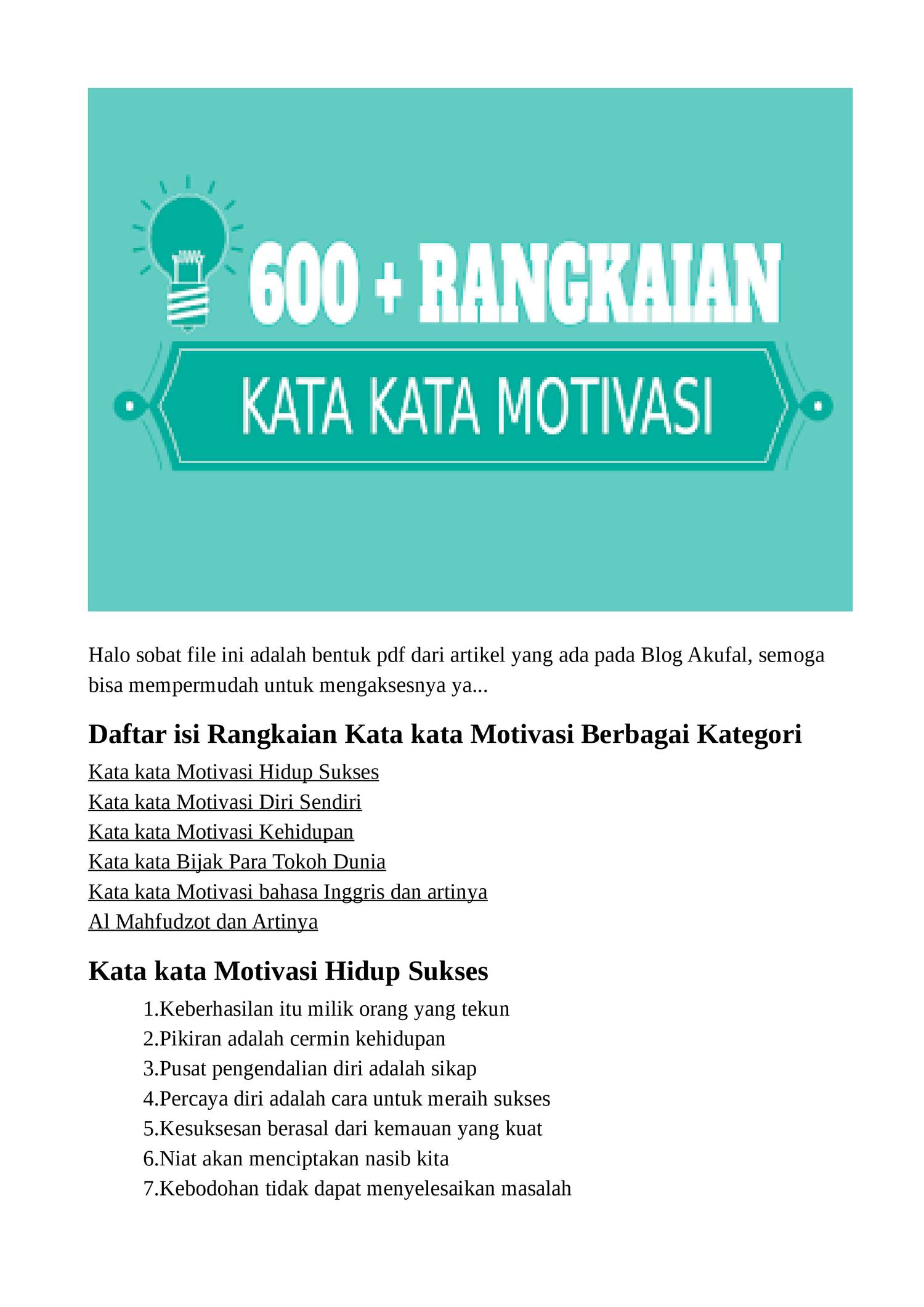 Kumpulan Kata Kata Motivasipdf Docdroid