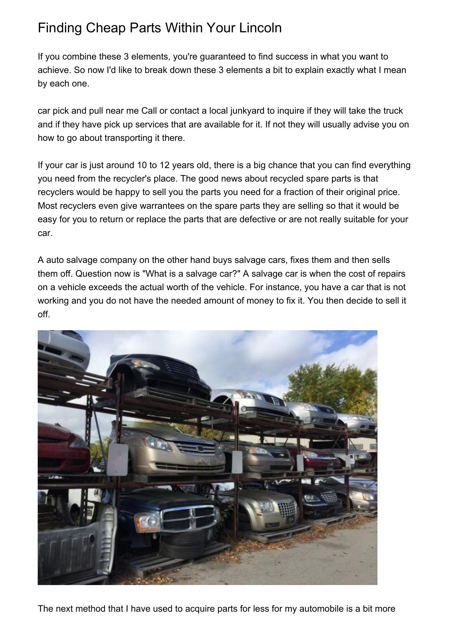 Finding An Automobile Salvage Yard The Easy Waykiixe.pdf.pdf DocDroid