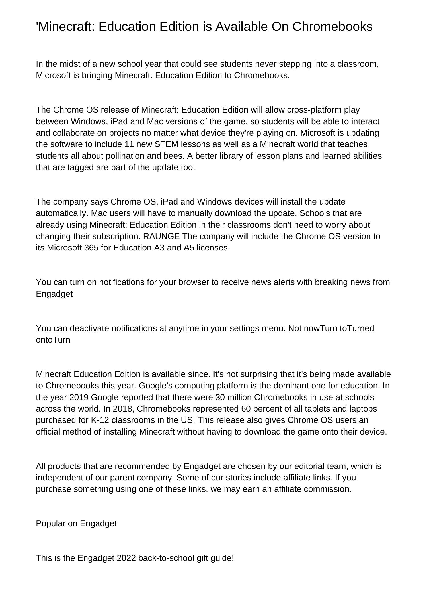 Minecraft Education Edition Is Available On Chromebooksbbcdr pdf pdf