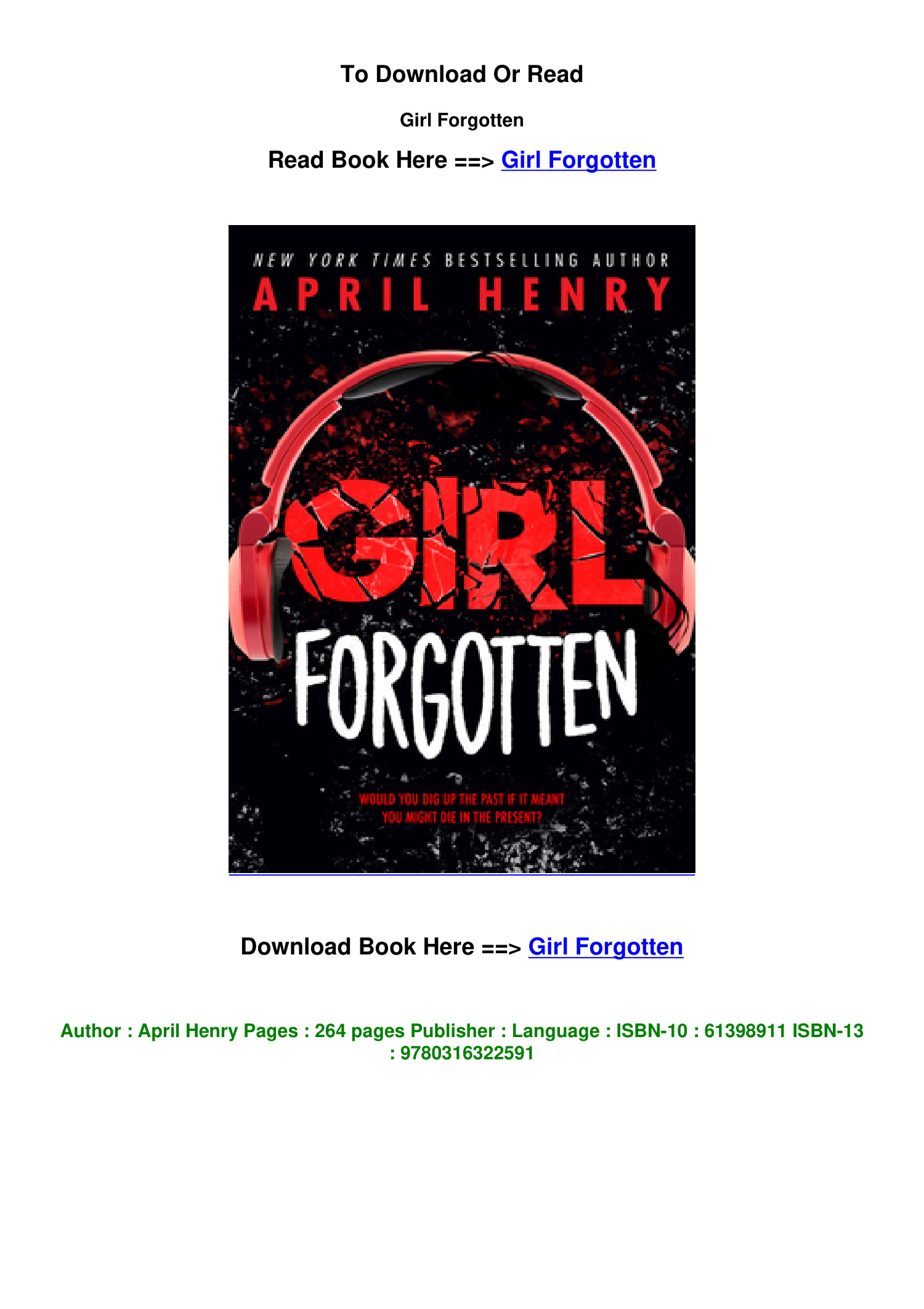 DOWNLOAD EPUB Girl Forgotten by April Henry.pdf | DocDroid