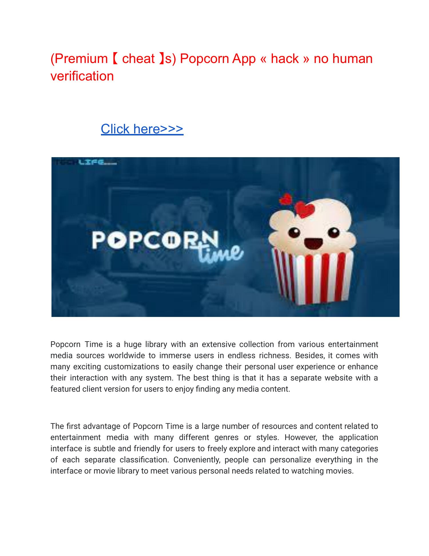 (Premium 【 cheat 】s) Popcorn App « hack » no human verification.pdf