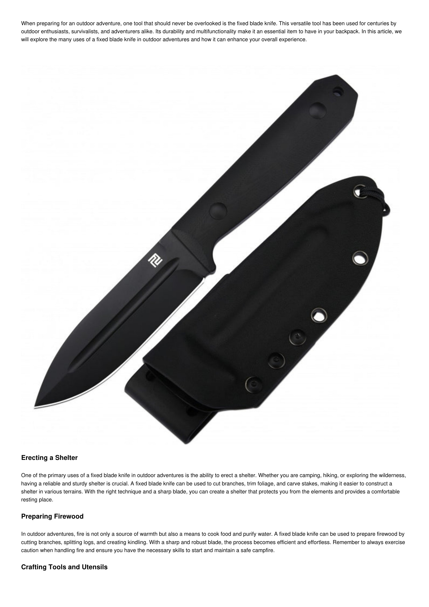 Exploring the Many Uses of a Fixed Blade Knife in Outdoor Adventures