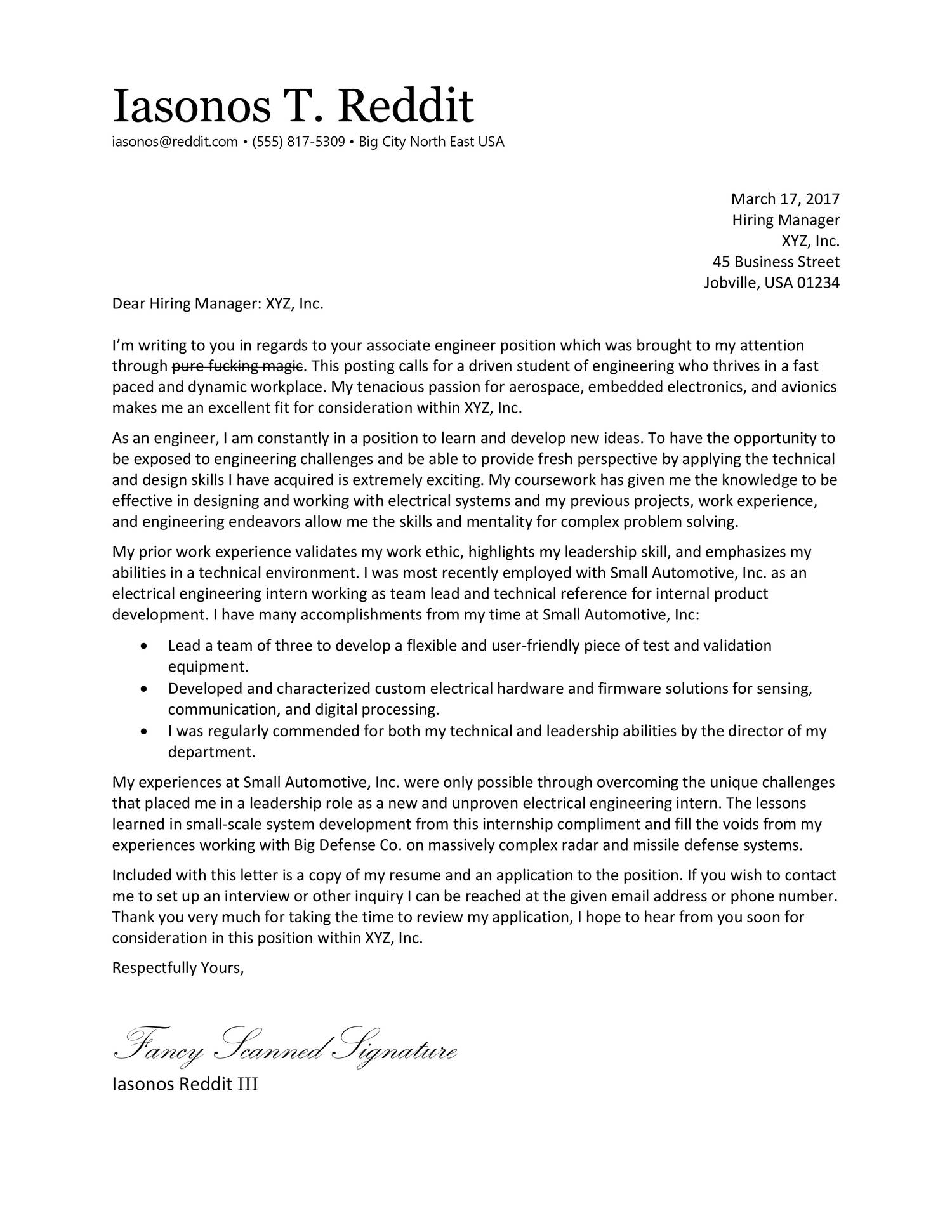 Cover Letter Example Reddit / Maybe you would like to learn more about