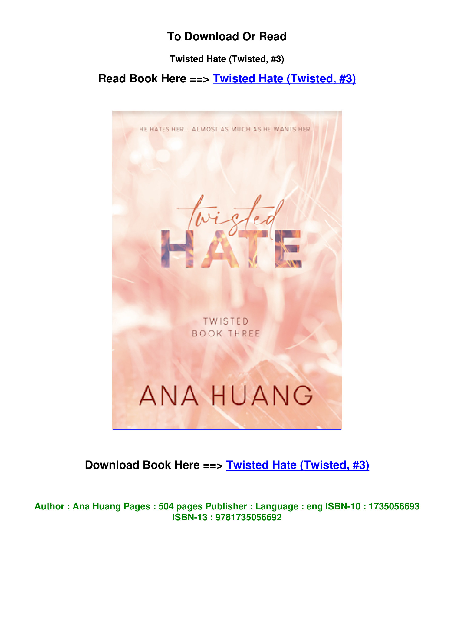 Twisted Hate(Twisted #3) by Ana Huang