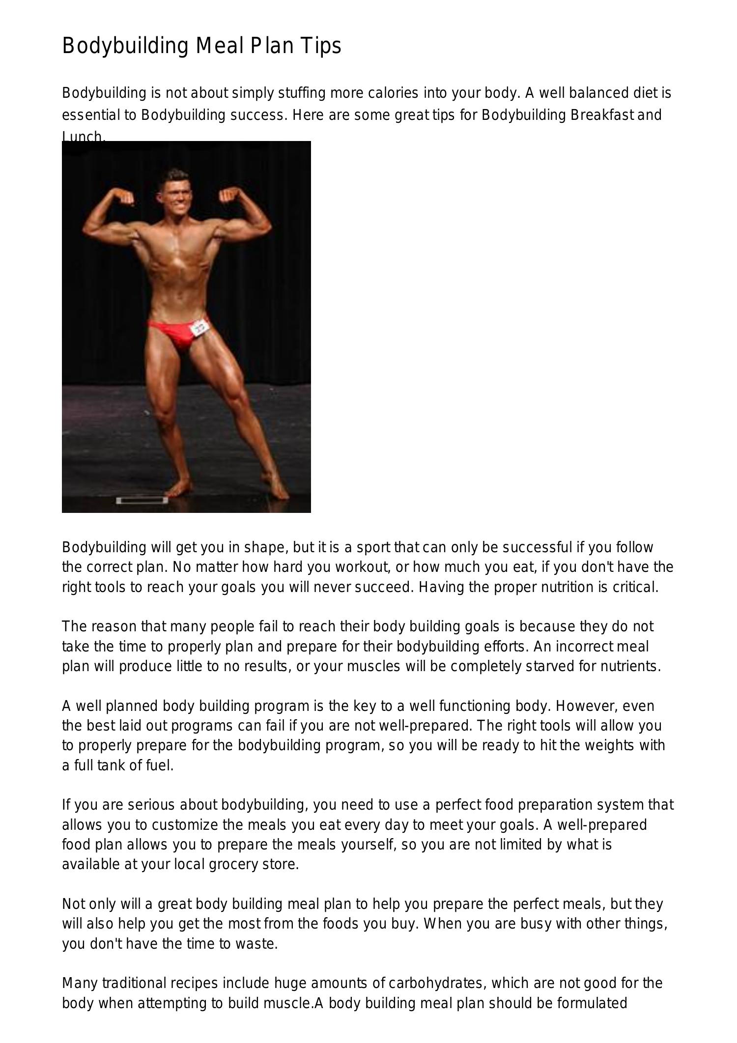 Bodybuilding Meal Plan Tipsifwxs.pdf.pdf DocDroid