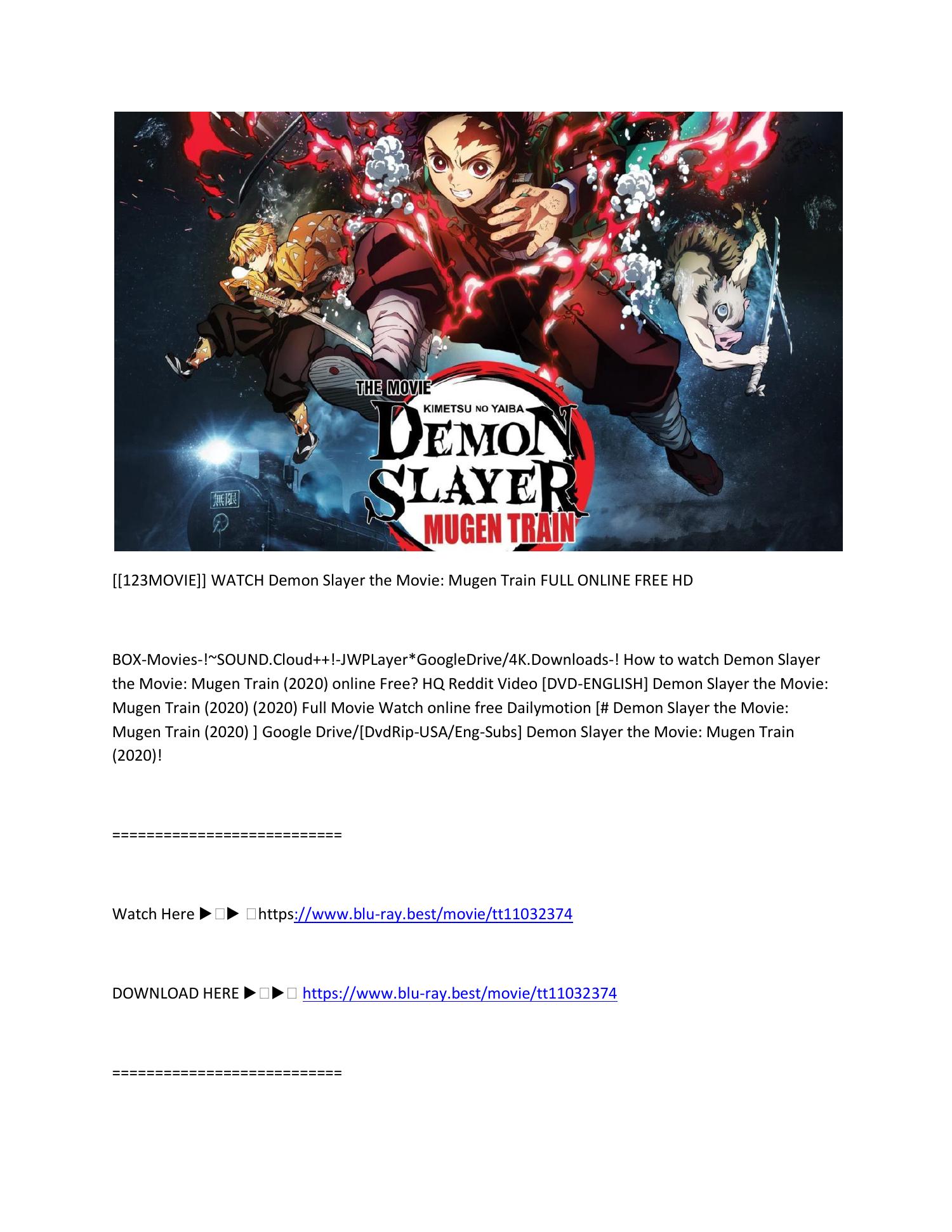 123movie Watch Demon Slayer The Movie Mugen Train Full Online Free Hd Pdf Docdroid