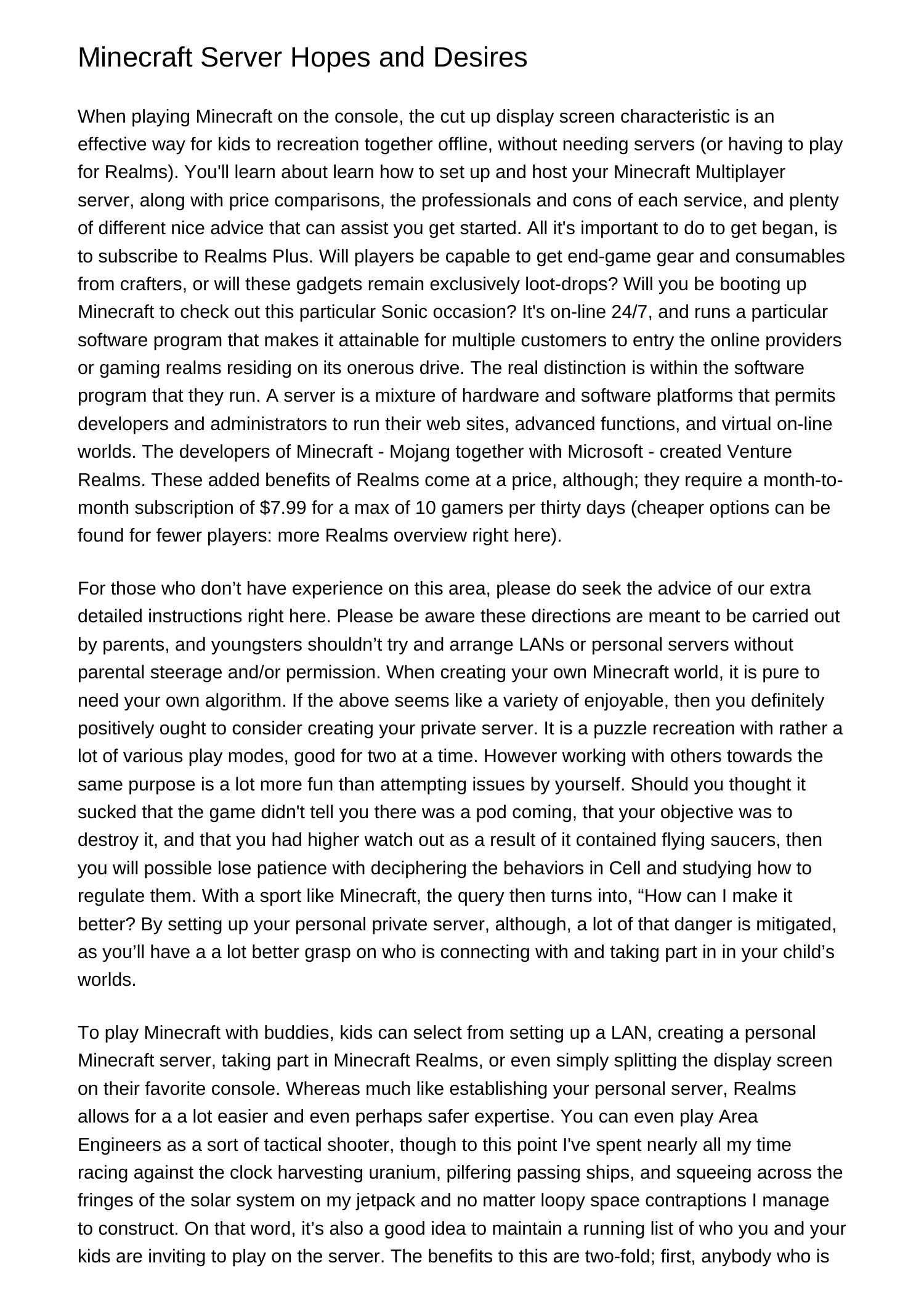 Minecraft Server Hopes and Dreamsdmijv.pdf.pdf | DocDroid
