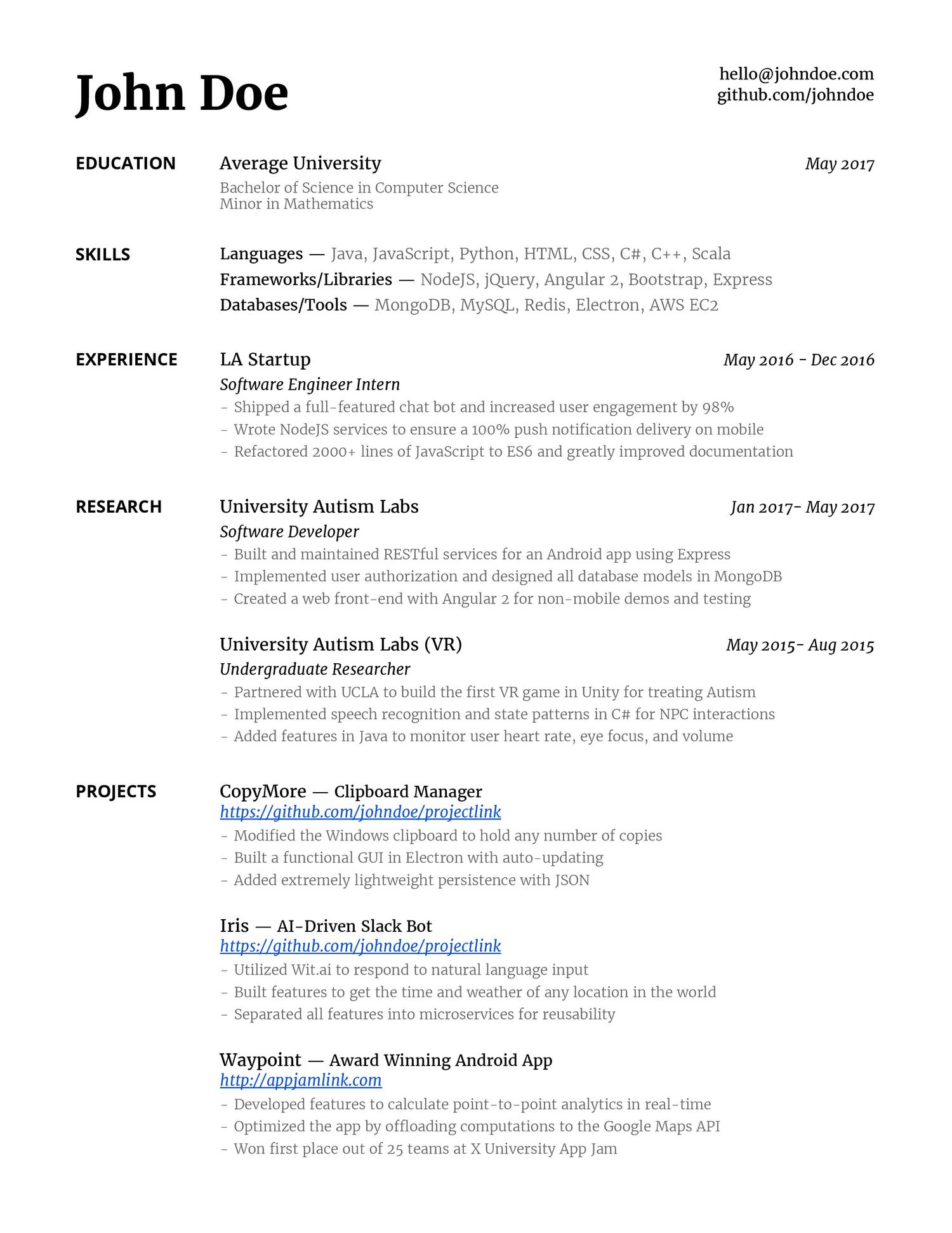 Copy Of Copy Of John Doe Resume 2 Pdf Docdroid