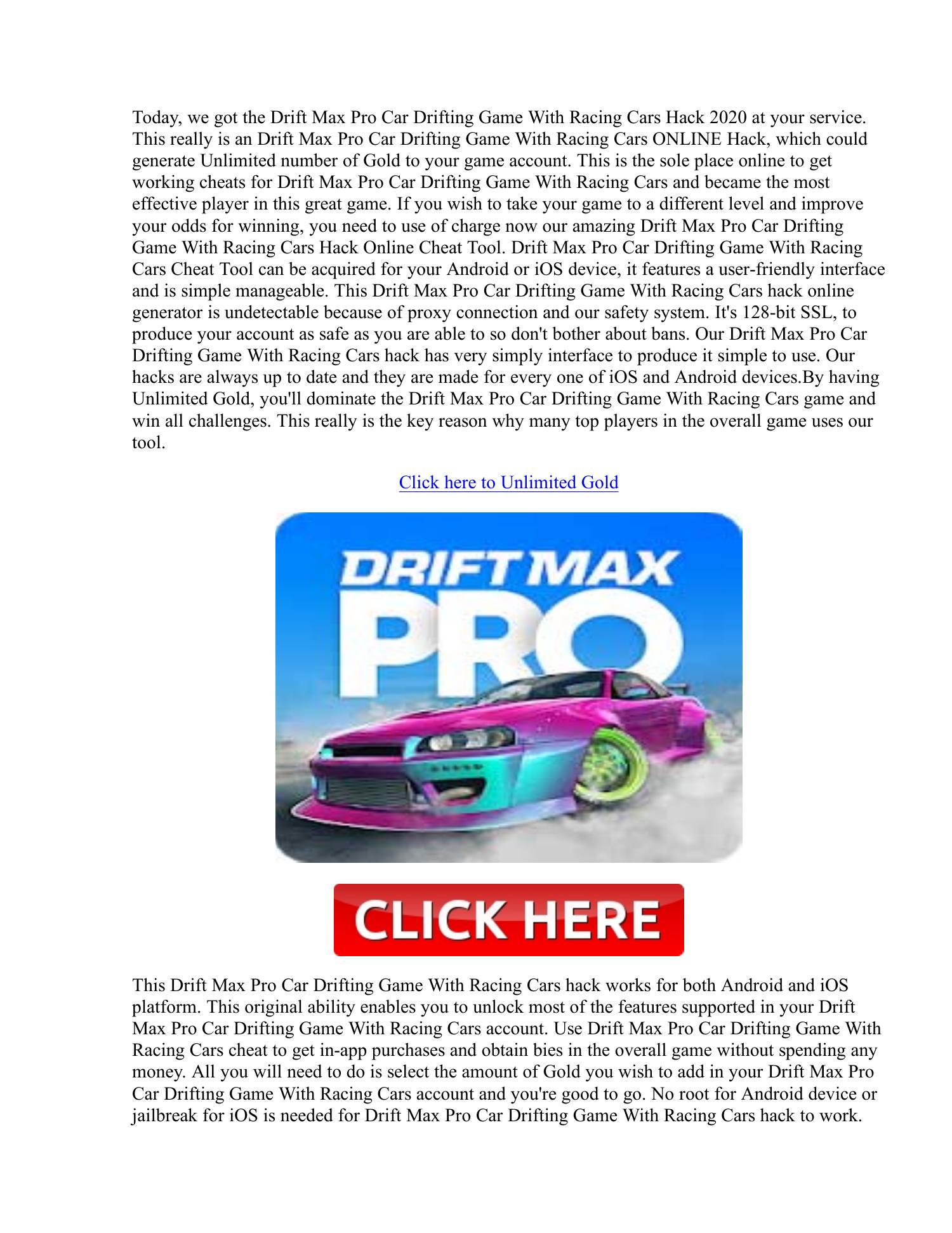 news! Drift Max Pro Car Drifting Game With Racing Cars Hack Gold Generator  2020.pdf