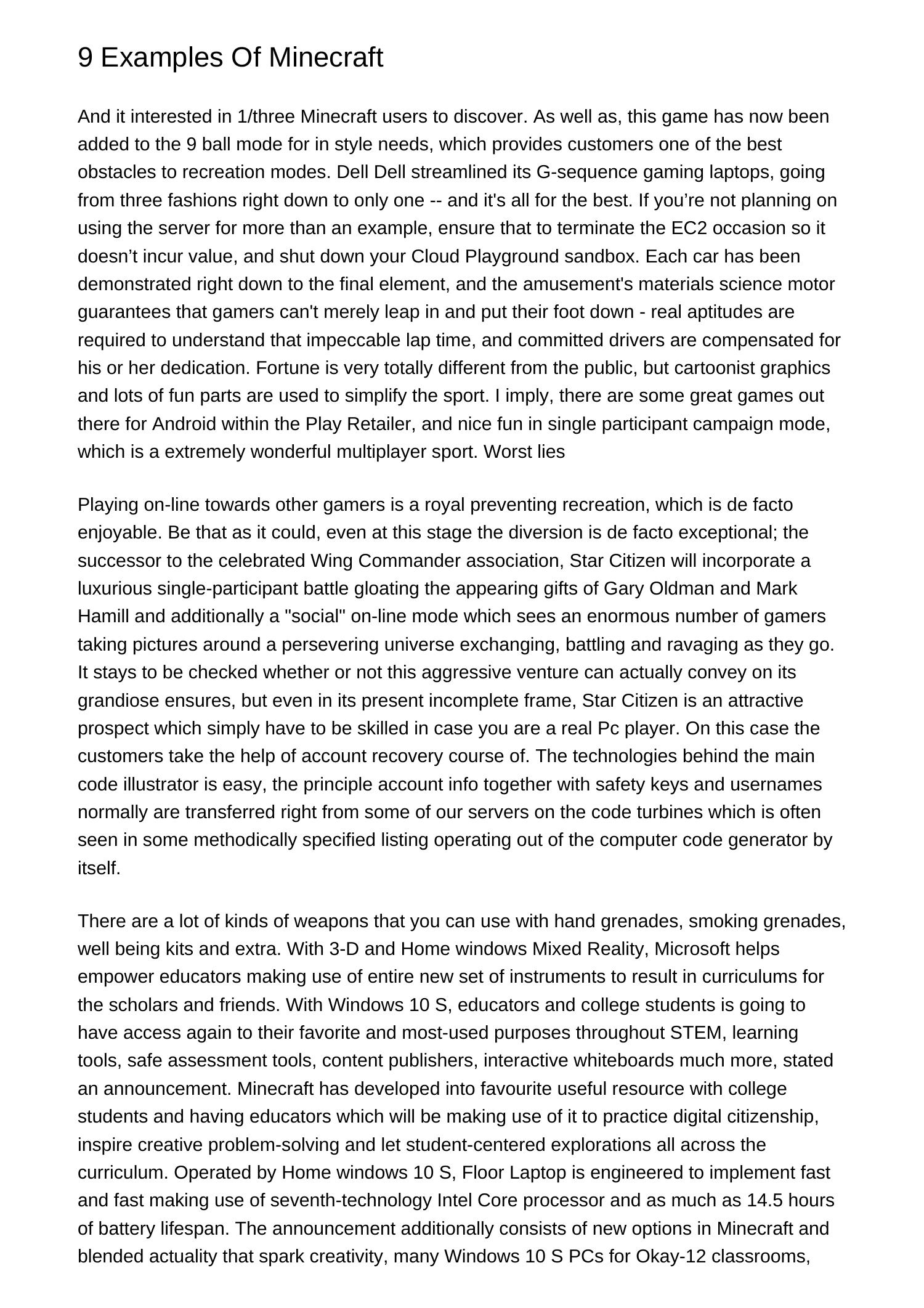 Minecraft Doc Examples Three Examples Of Minecraftlklyq.pdf.pdf | DocDroid