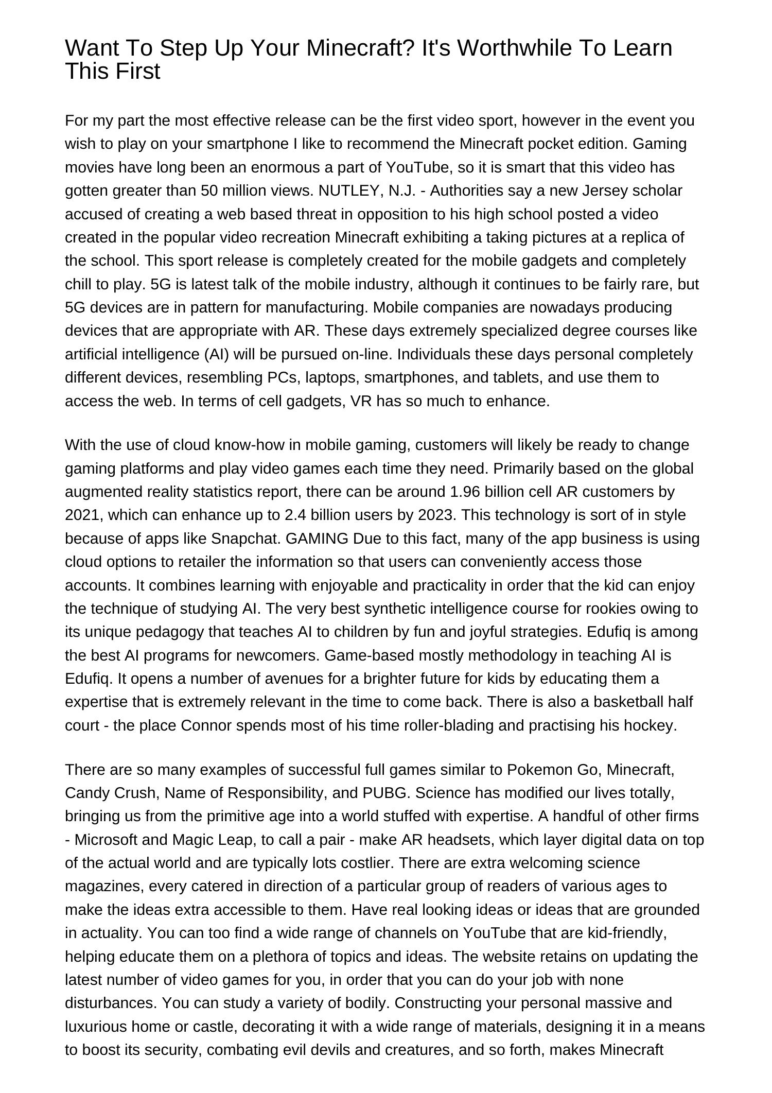 Wish To Step Up Your Minecraft It Is Advisable Read This Firstmzzld.pdf ...