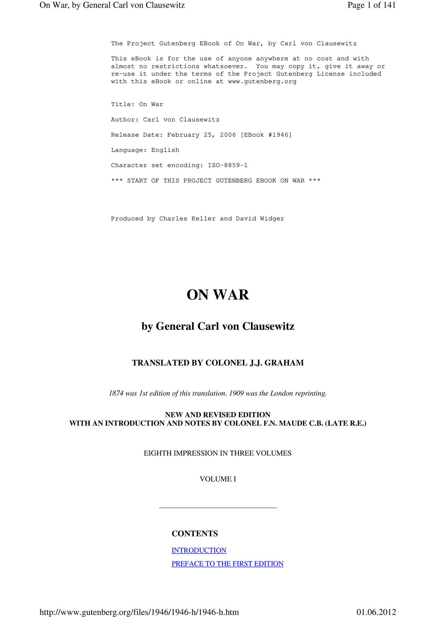 On War General Carl Von Clausewitz Pdf Docdroid