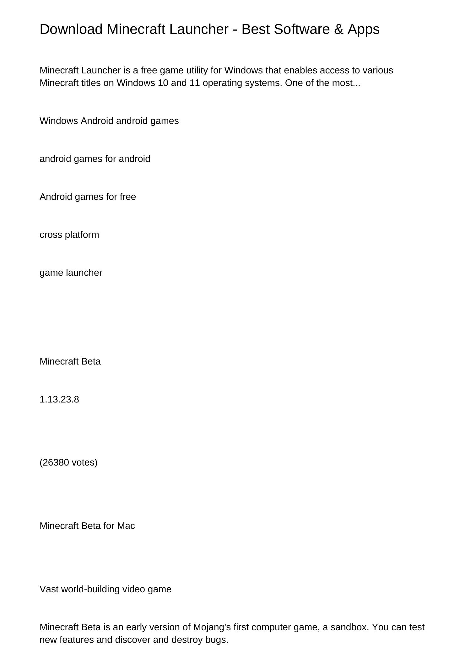 Download Minecraft Launcher Best Software Appsukpdc.pdf.pdf | DocDroid